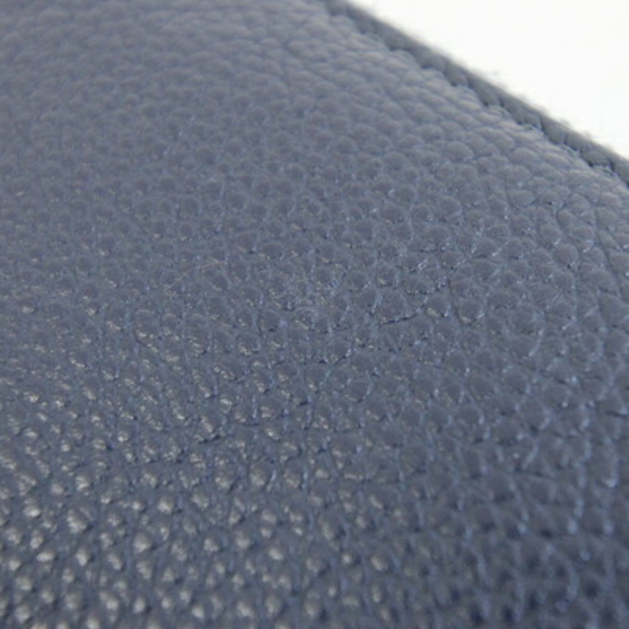 Bvlgari Navy Leather Long Wallet (Bi-Fold) (Pre-Owned)