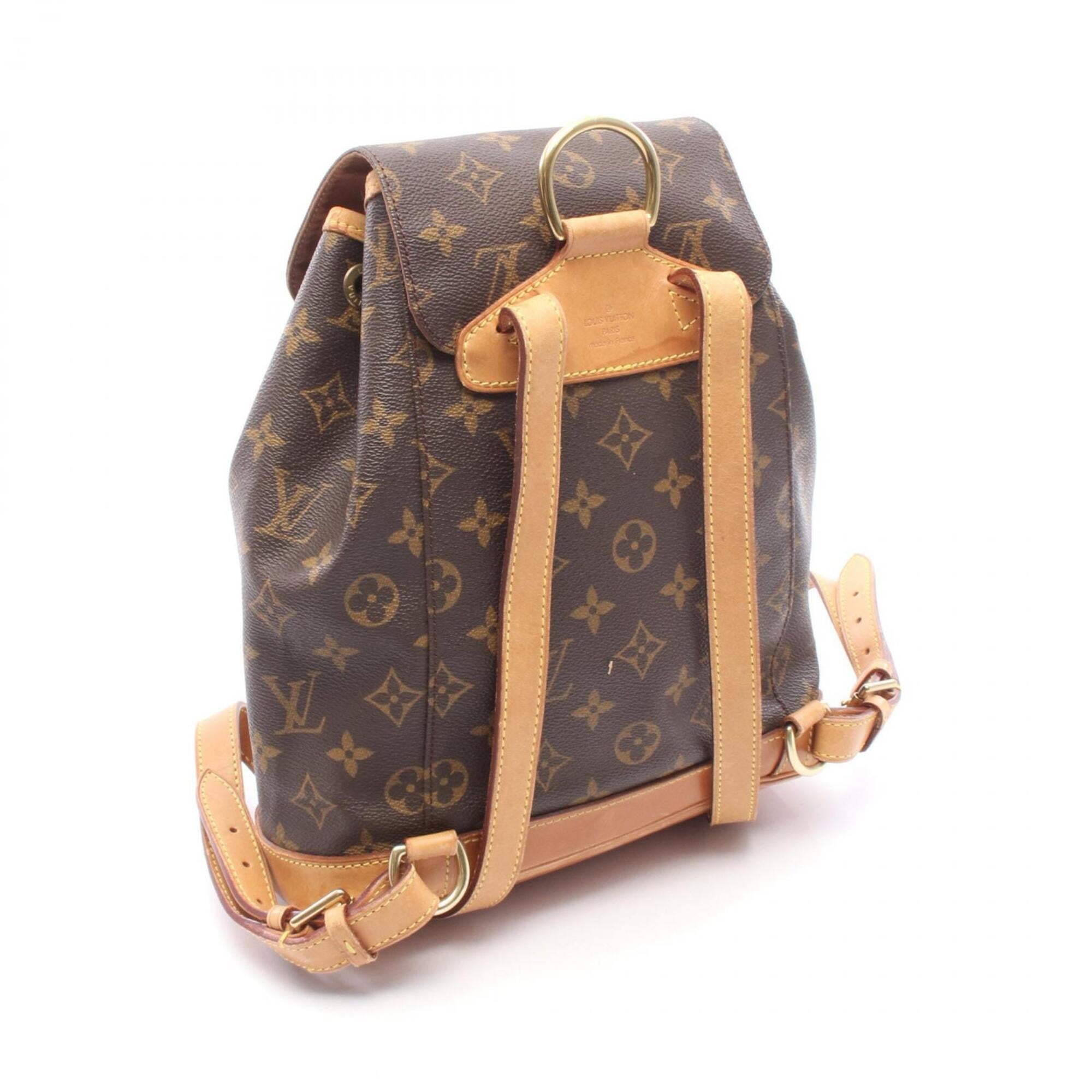 Louis Vuitton Brown Monogram Coated Canvas Backpack Handbag (Pre-Owned)