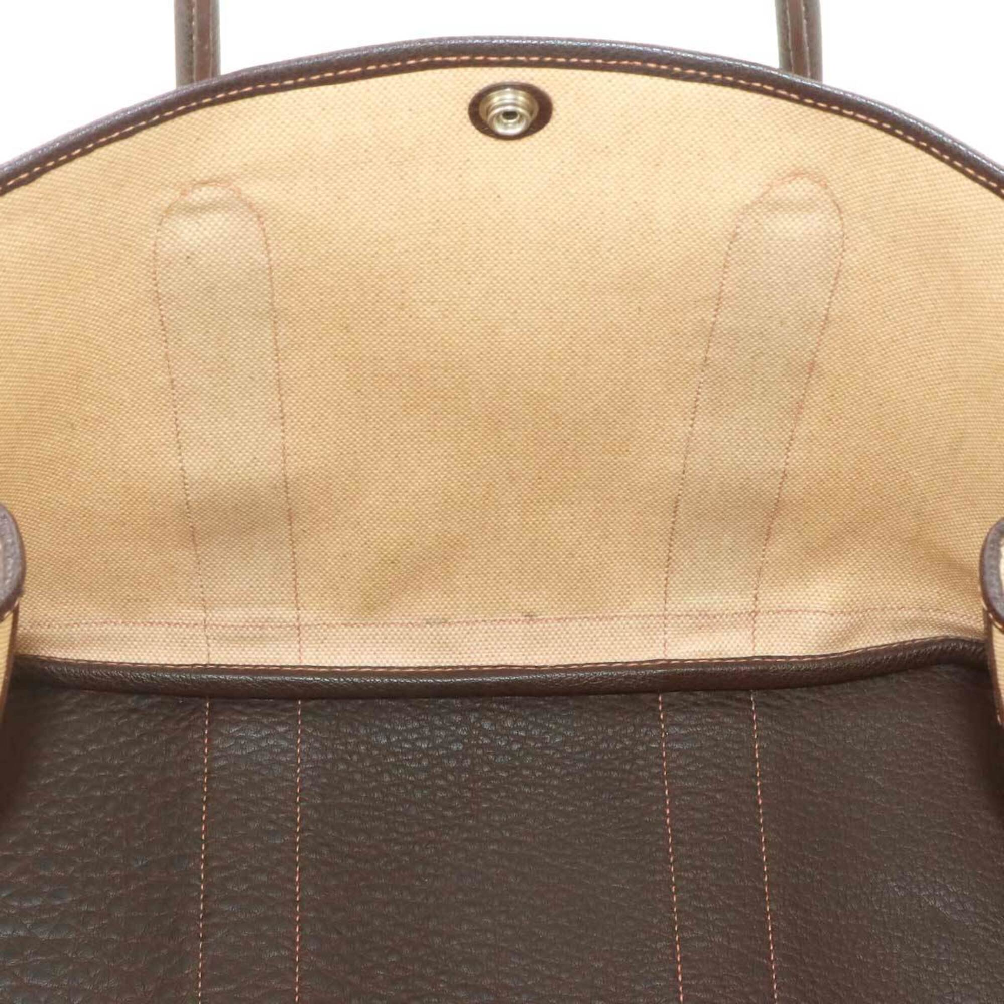 Hermes Marron Natural Toile H Handbag Tote Bag (Pre-Owned)