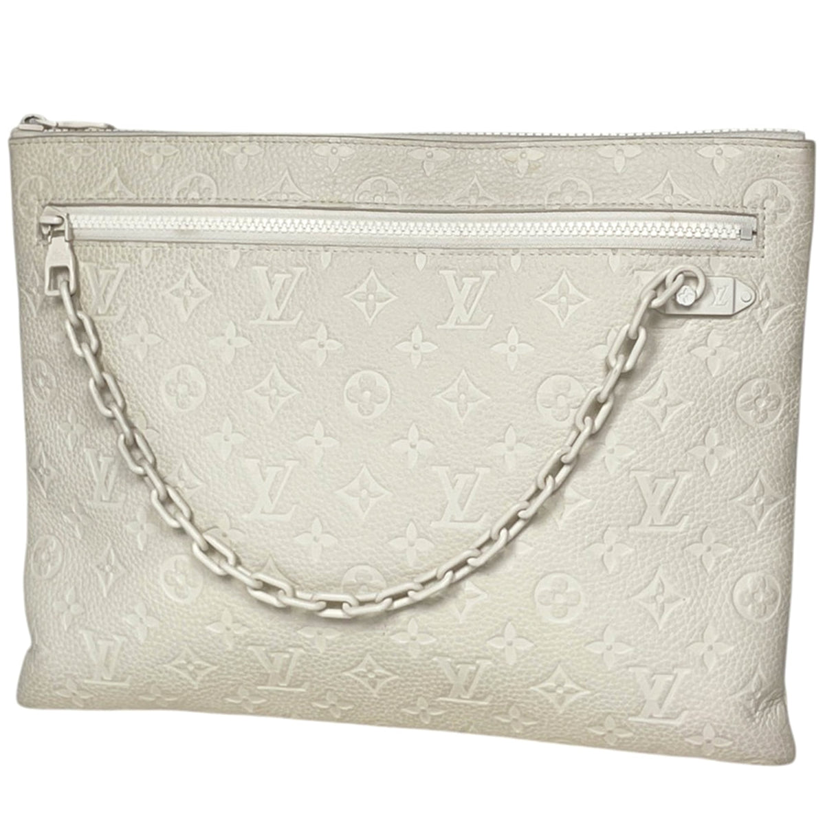 Louis Vuitton Ivory Monogram Leather Clutch Bag Pochette (Pre-Owned)