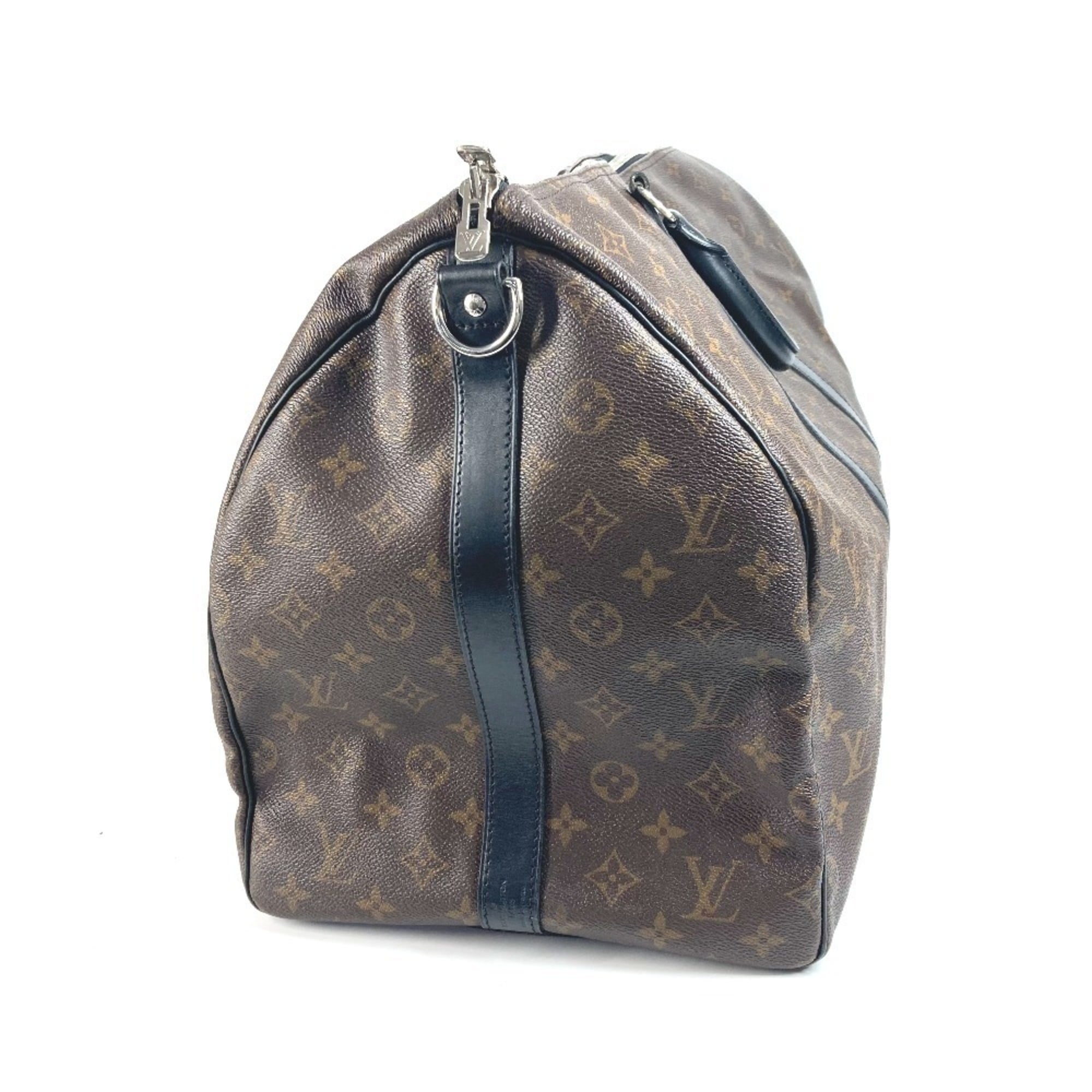 Louis Vuitton Monogram Macassar Black Brown Boston Bag Shoulder Bag (Pre-Owned)