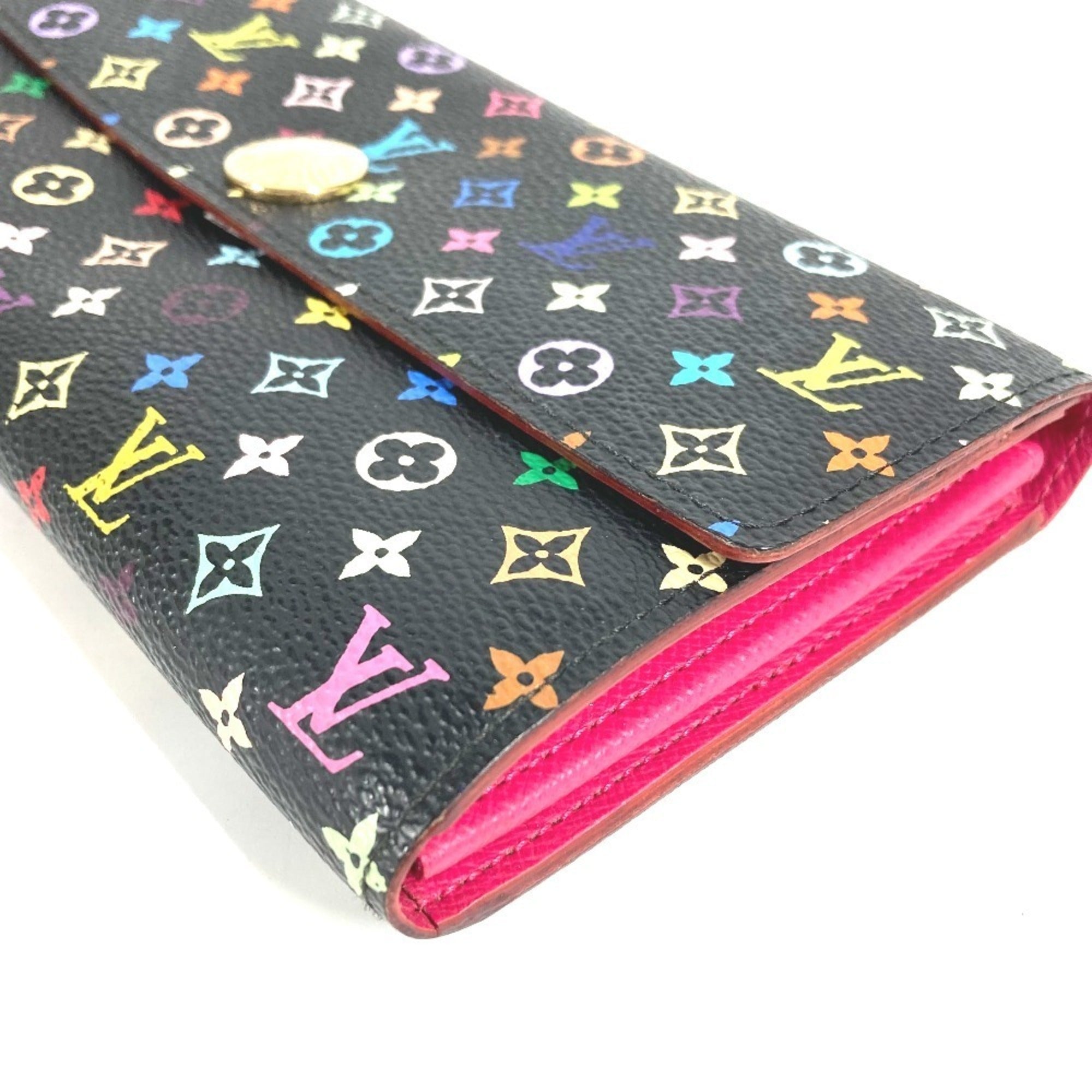 Louis Vuitton Black Multi-Color Noir Monogram Multicolore Long Wallet (Bi-Fold) (Pre-Owned)