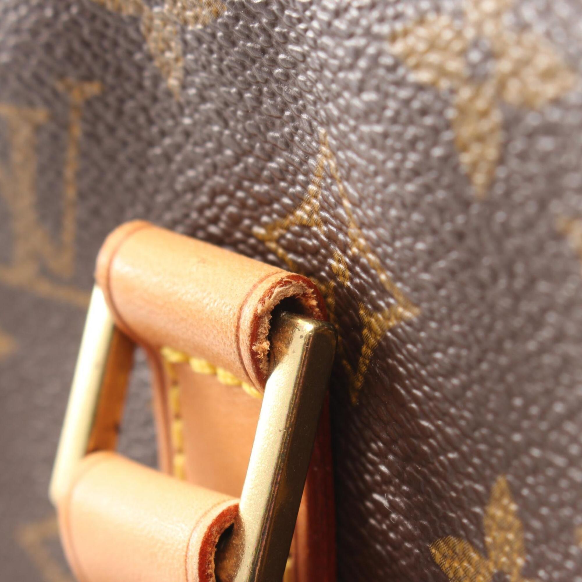 Louis Vuitton Brown Coated Canvas Leather Handbag Shoulder Bag (Pre-Owned)