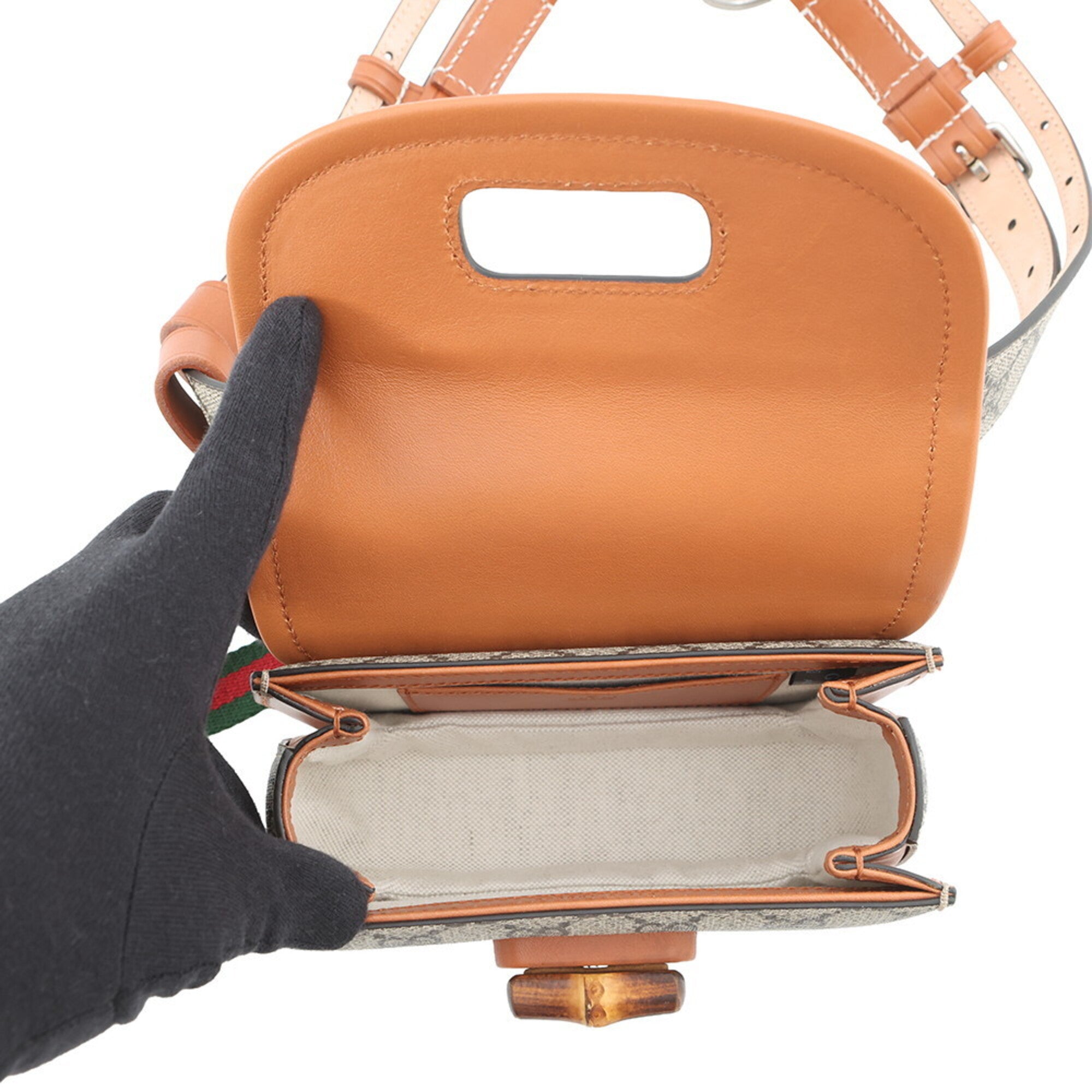Gucci Beige Brown Gg Supreme Leather Fanny Pack Handbag (Pre-Owned)
