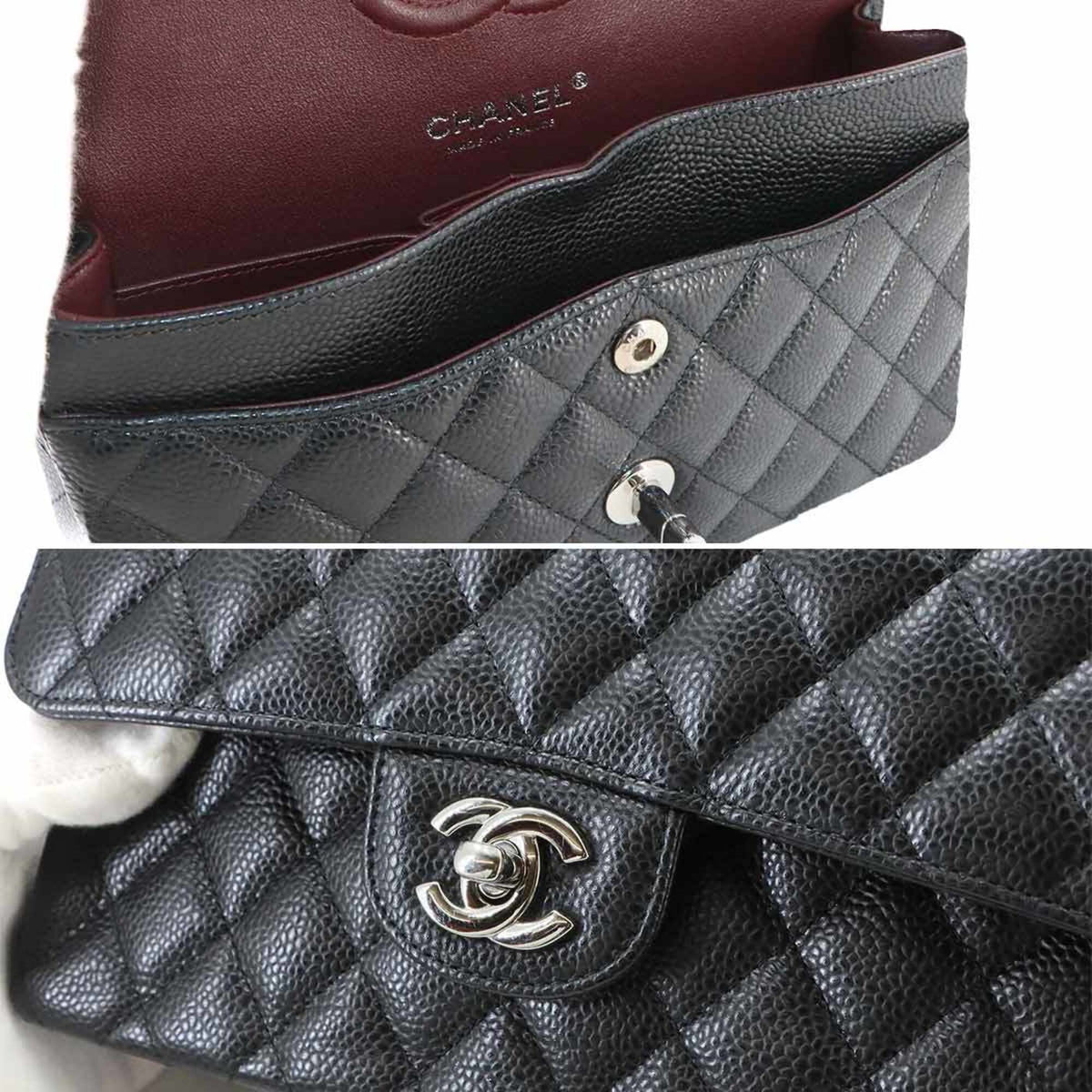 Chanel Black Grained Calfskin Handbag Shoulder Bag (Pre-Owned)