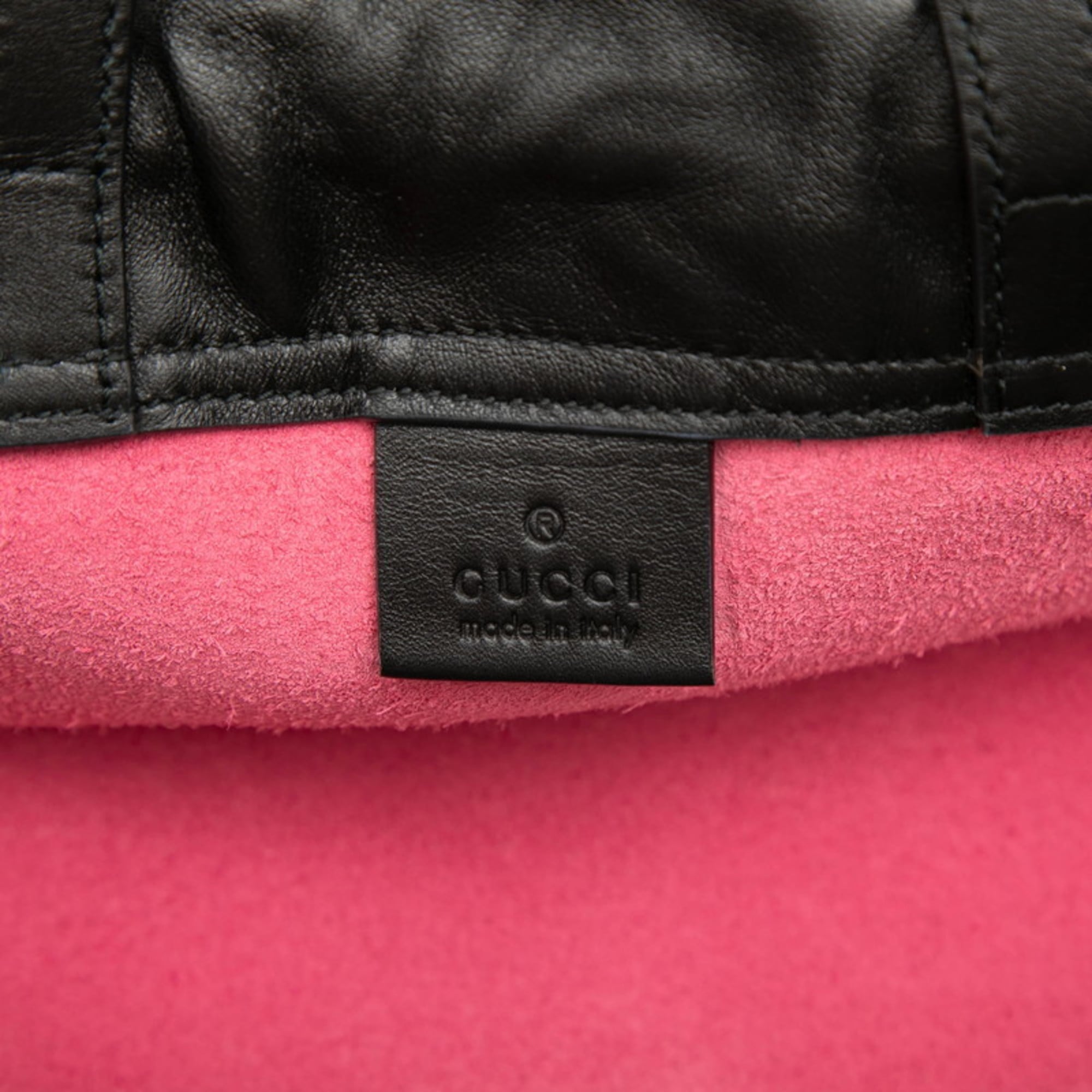 Gucci Black Pink Leather Backpack Beach Bag (Pre-Owned)
