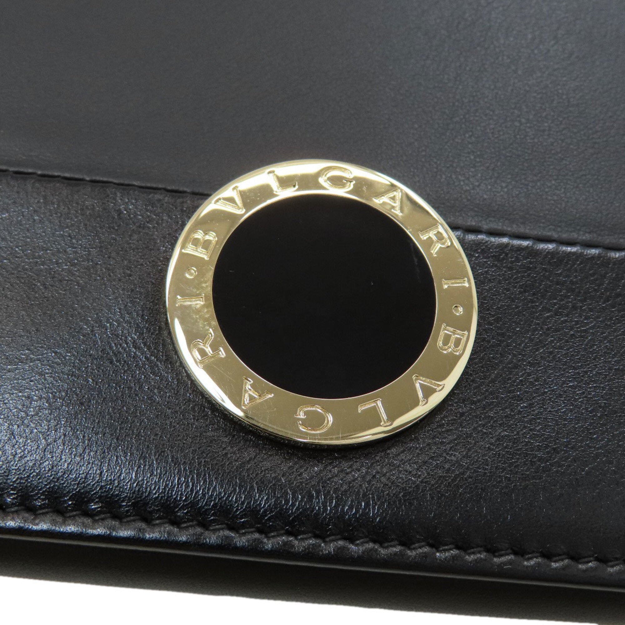 Bvlgari Bvlgari Bvlgari Black Leather Long Wallet (Bi-Fold) (Pre-Owned)