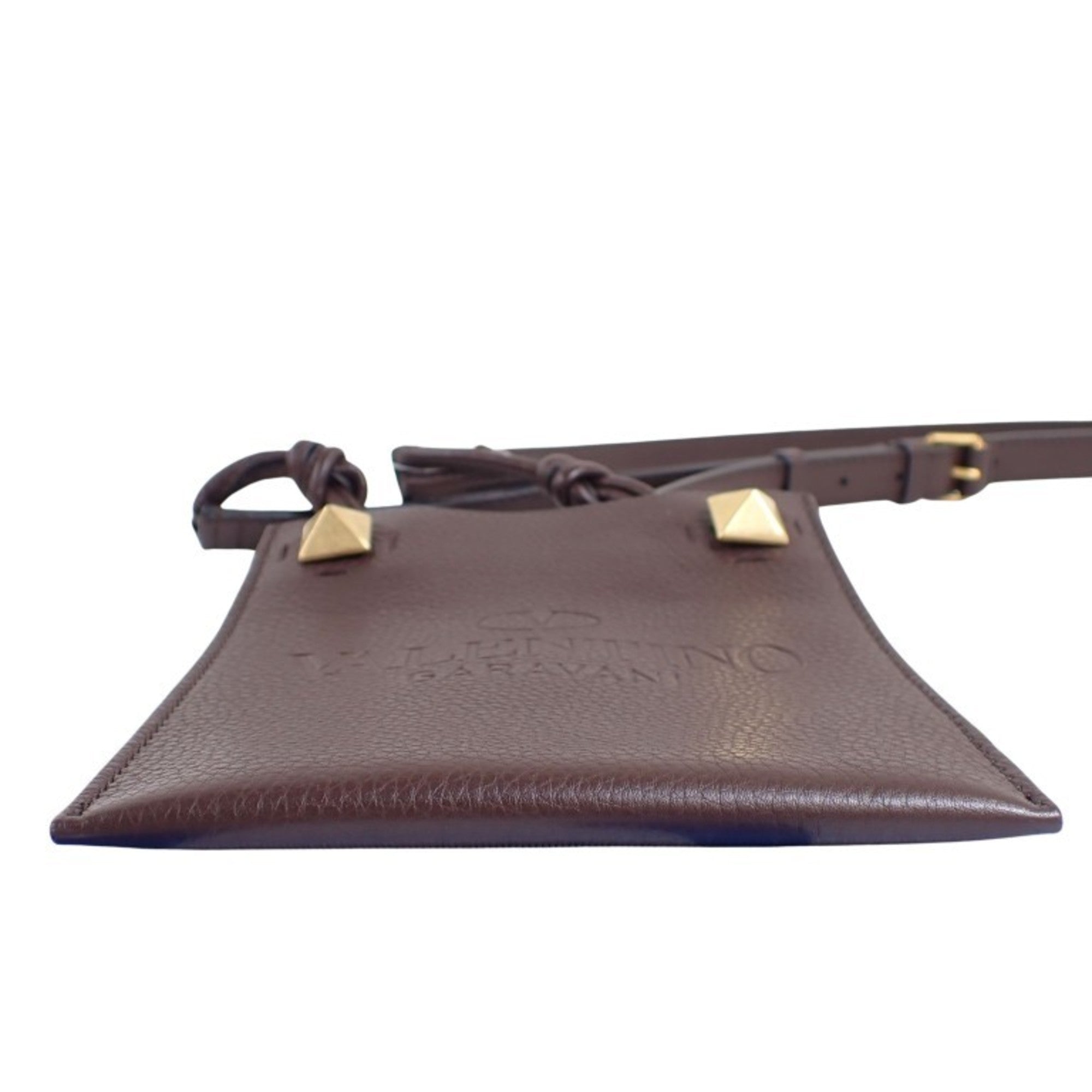 Valentino Garavani Brown Leather Handbag Shoulder Bag Tote Bag (Pre-Owned)