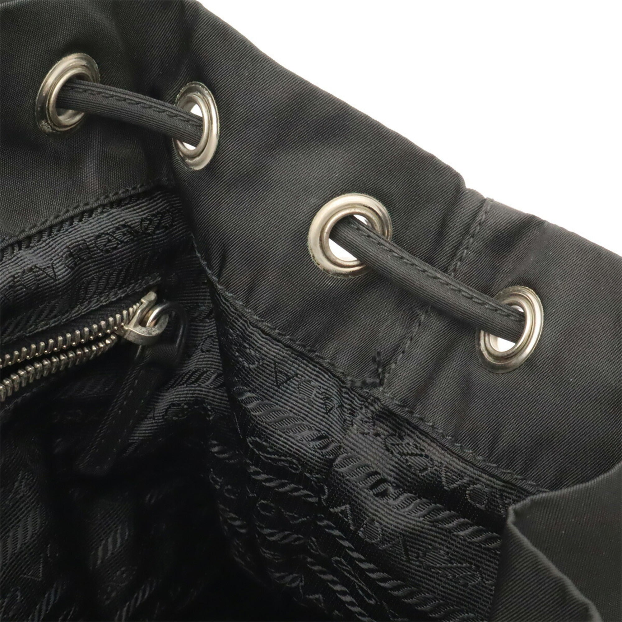 Prada Black Nero Nylon Leather Backpack (Pre-Owned)