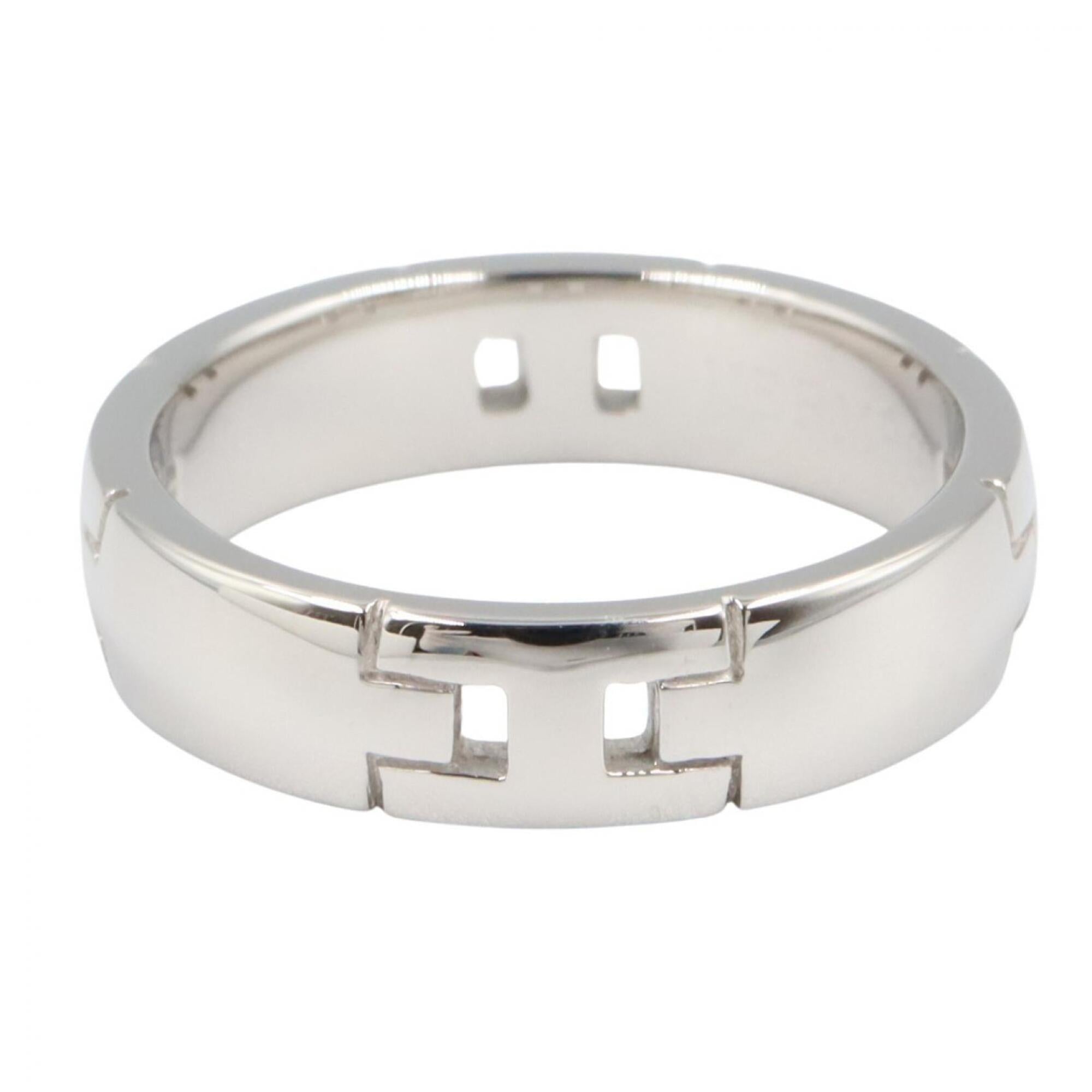 Hermes Silver White Gold (18K) Band Ring (Pre-Owned)