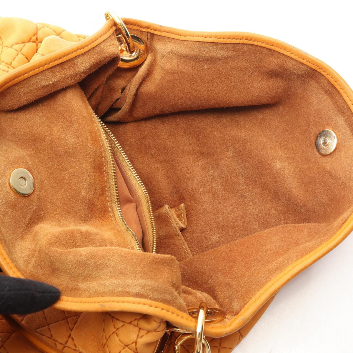 Christian Dior Orange Leather Handbag Shoulder Bag (Pre-Owned)