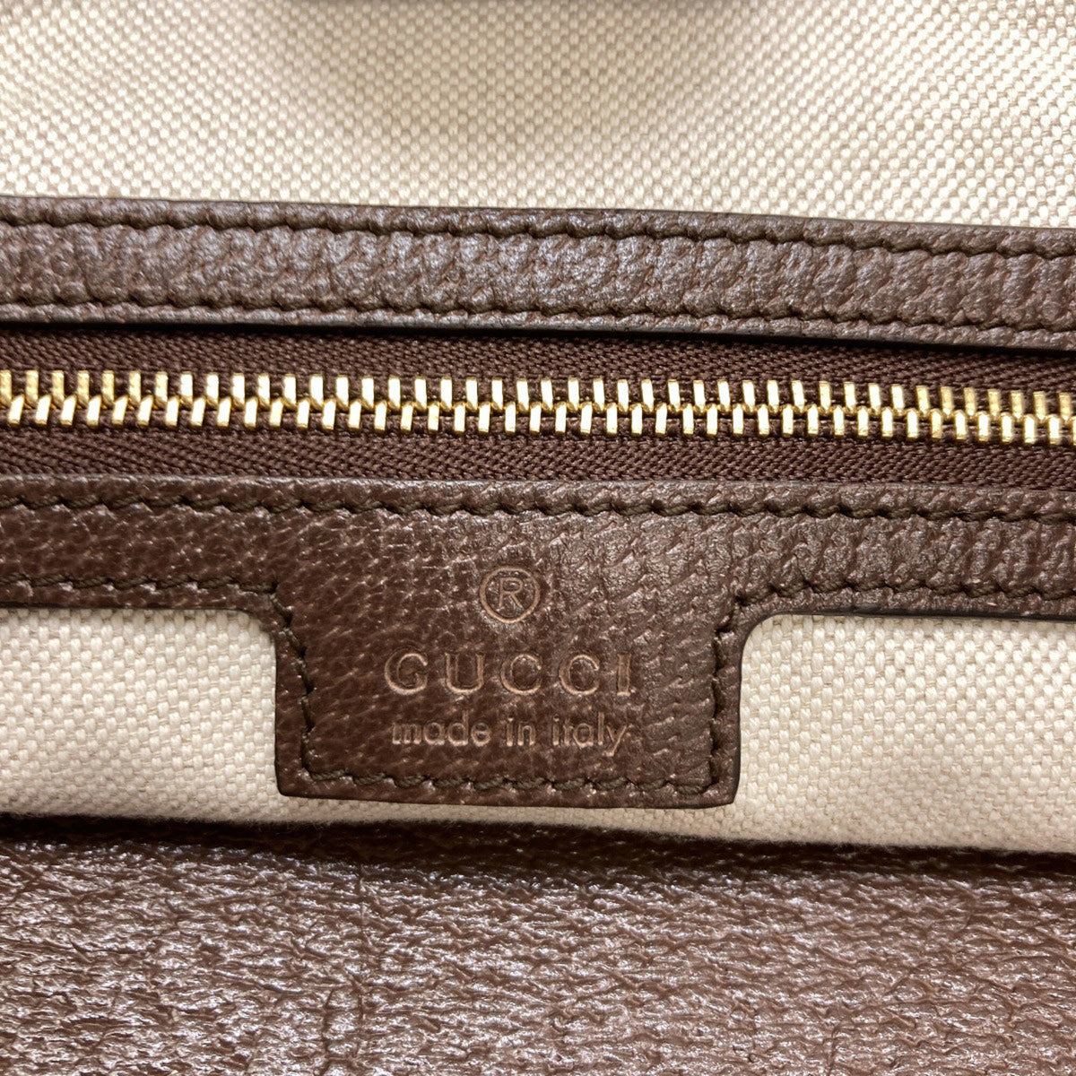 Gucci Beige Brown Canvas Tote Bag (Pre-Owned)
