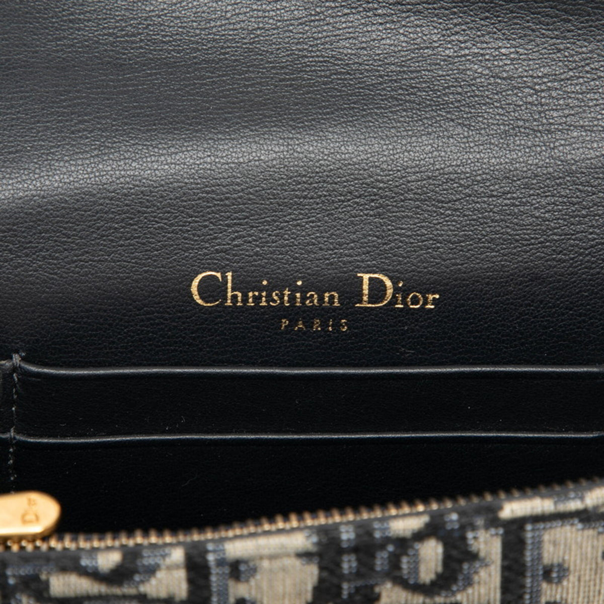 Christian Dior Beige Navy Canvas Leather Sling Bag (Pre-Owned)