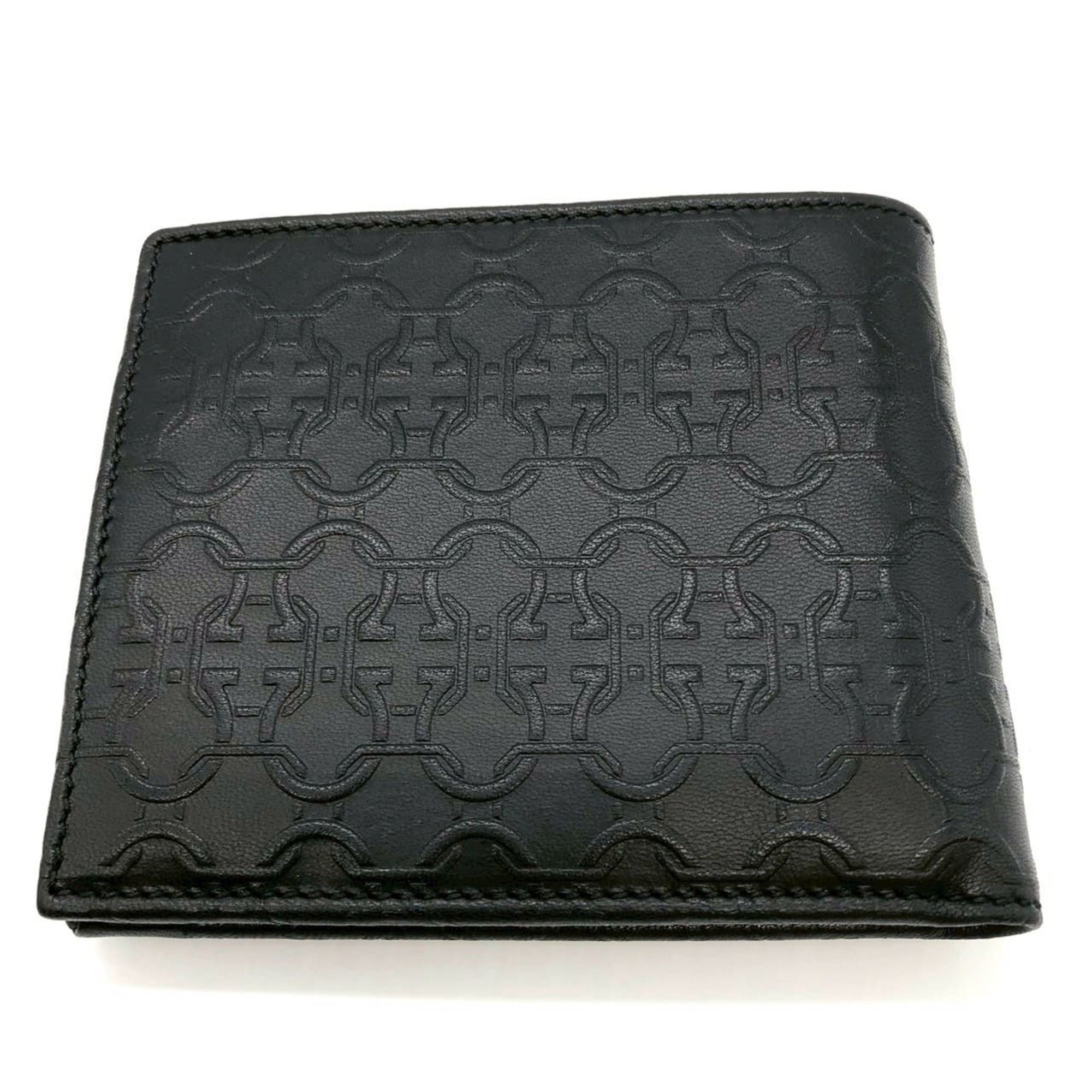 Salvatore Ferragamo Black Leather Wallet (Bi-Fold) (Pre-Owned)