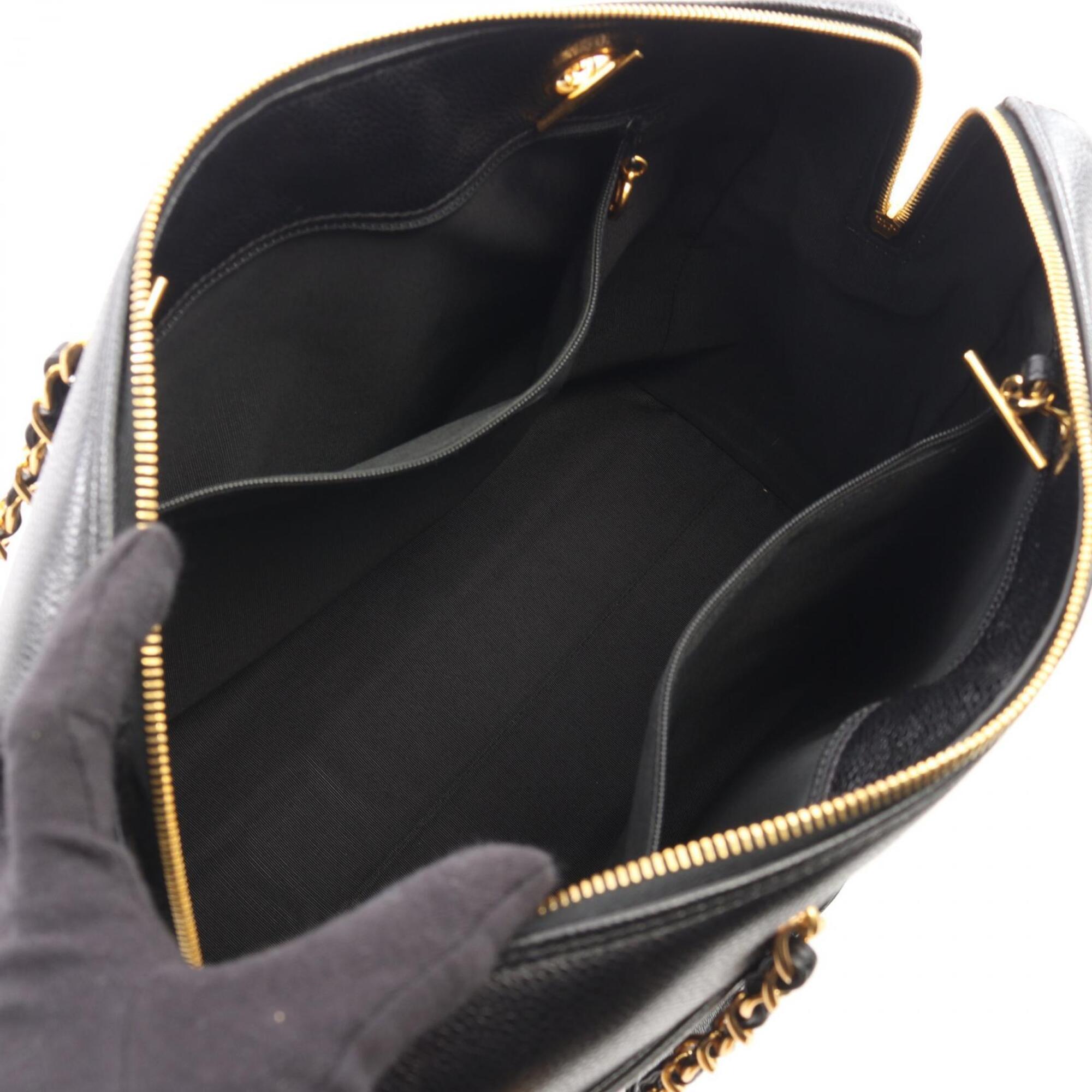 Chanel Black Grained Calfskin Handbag Tote Bag (Pre-Owned)
