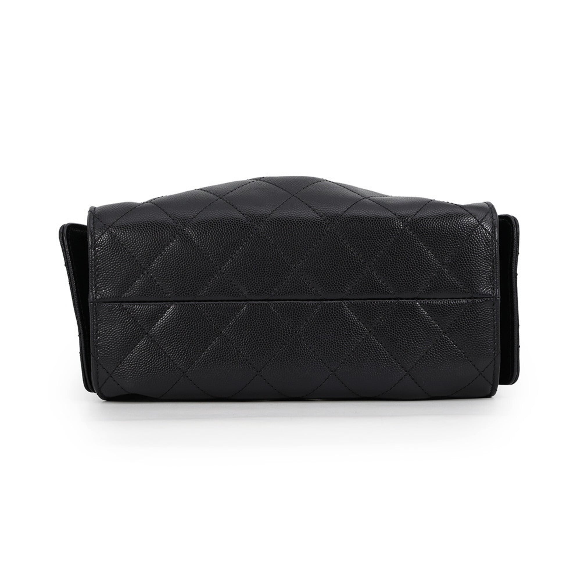 Chanel Black Grained Calfskin Handbag Shoulder Bag (Pre-Owned)