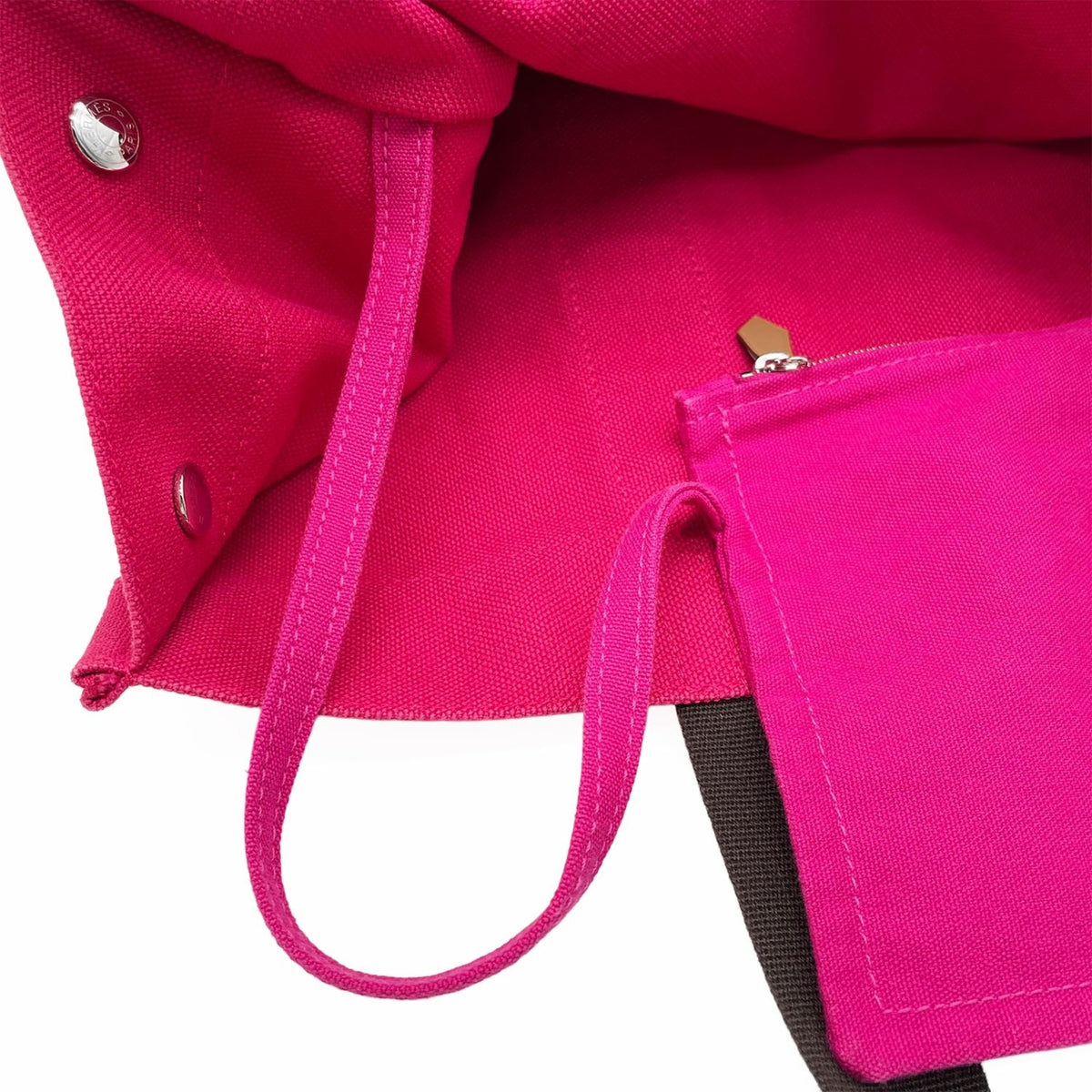 Hermes Brown Pink Canvas Tote Bag (Pre-Owned)
