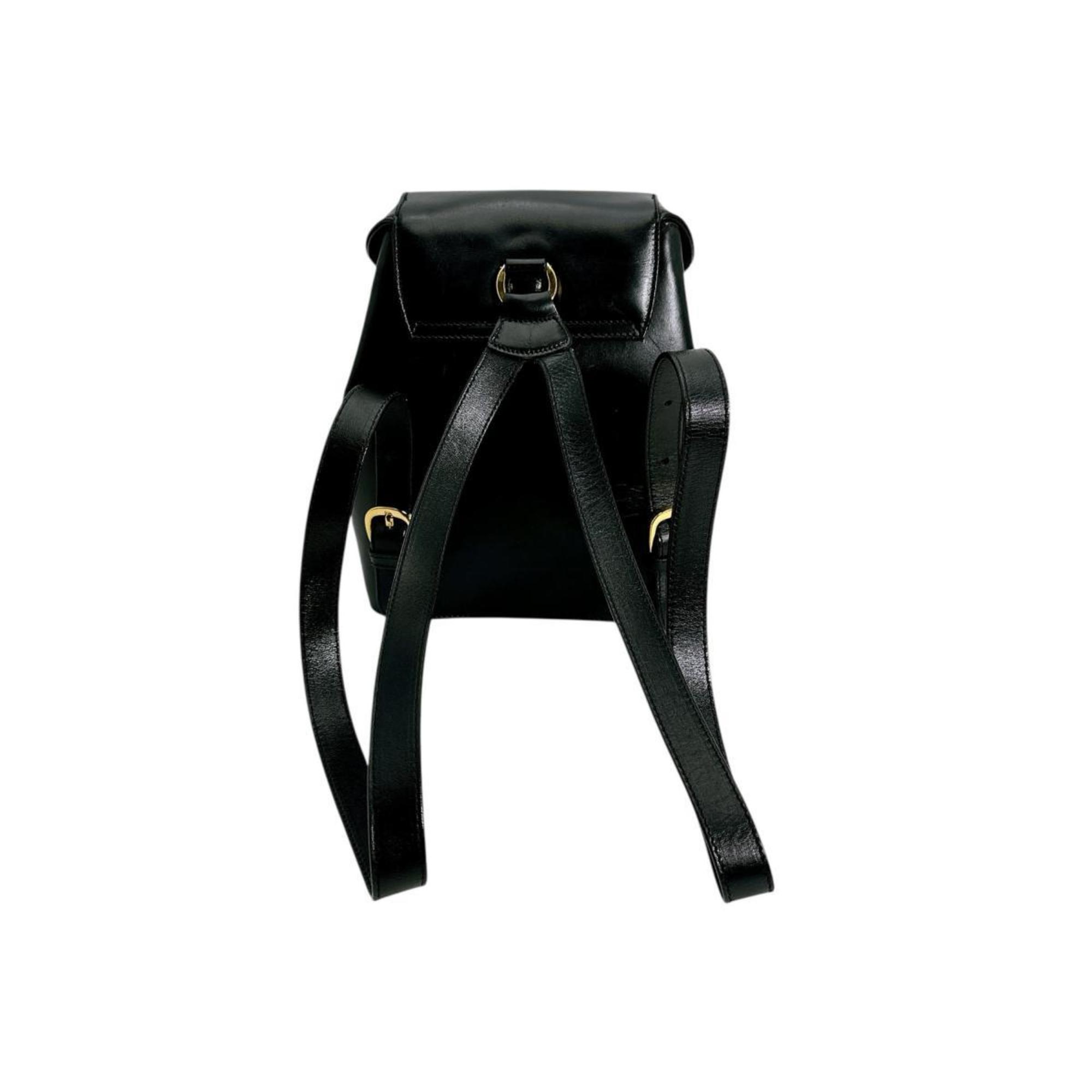 Salvatore Ferragamo Black Leather Backpack (Pre-Owned)