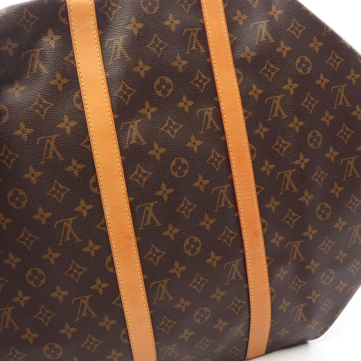 Louis Vuitton Brown Monogram Coated Canvas Leather Boston Bag Handbag (Pre-Owned)