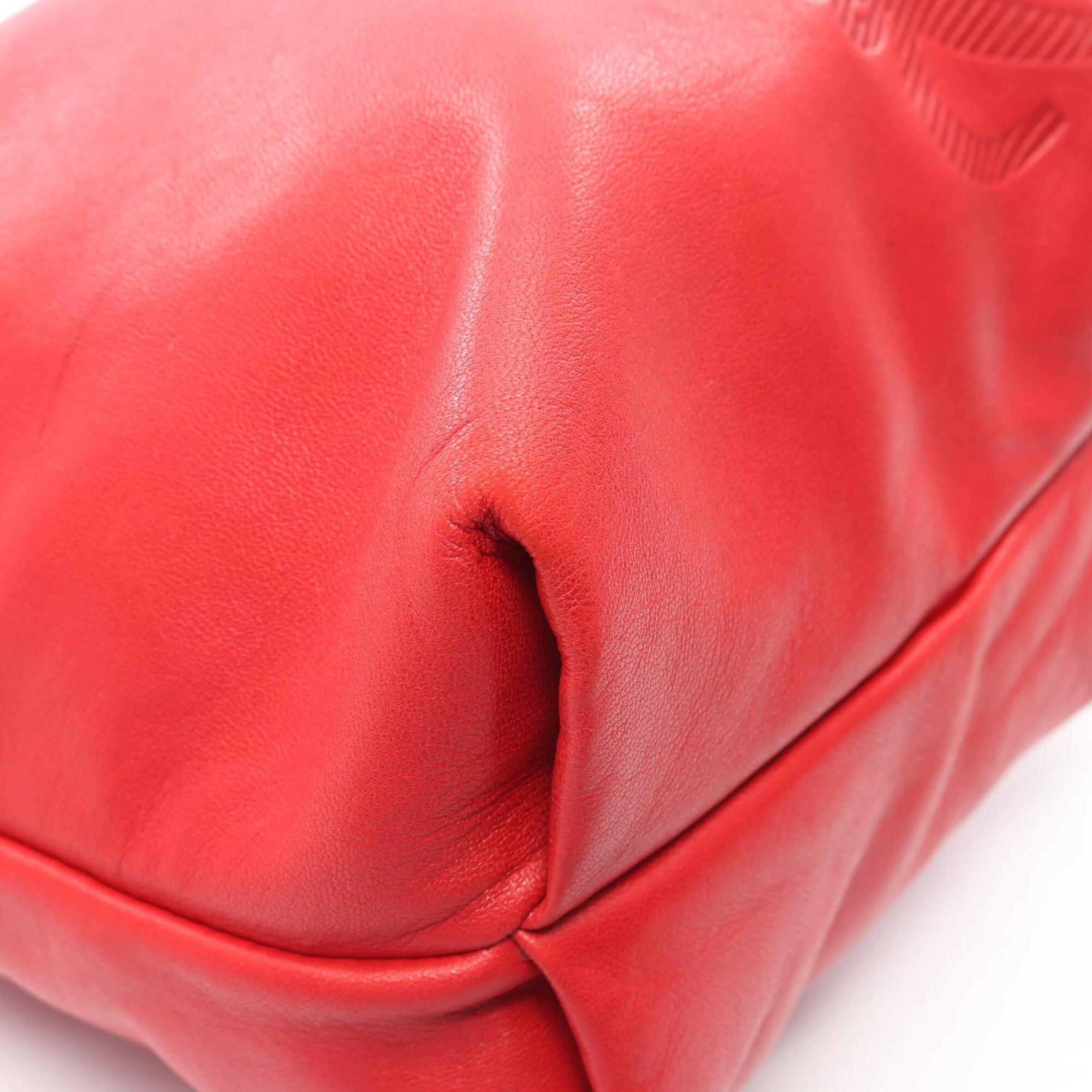 Loewe Red Color Nappa Leather Handbag Shoulder Bag (Pre-Owned)