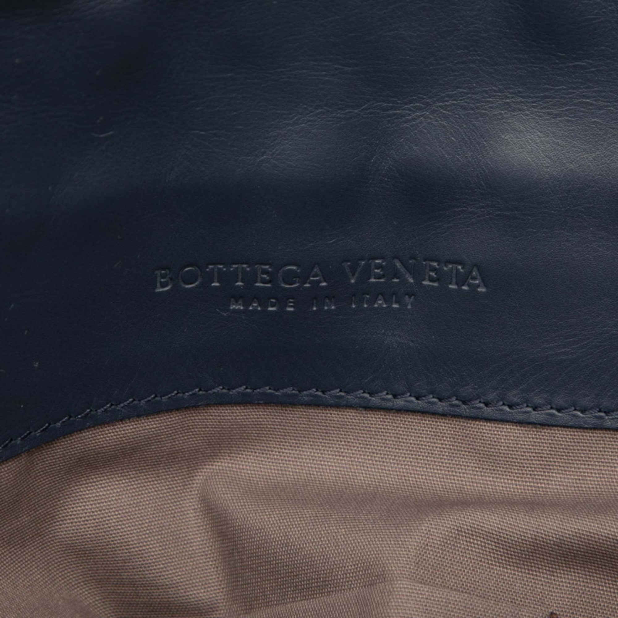 Bottega Veneta Navy Leather Shoulder Bag (Pre-Owned)