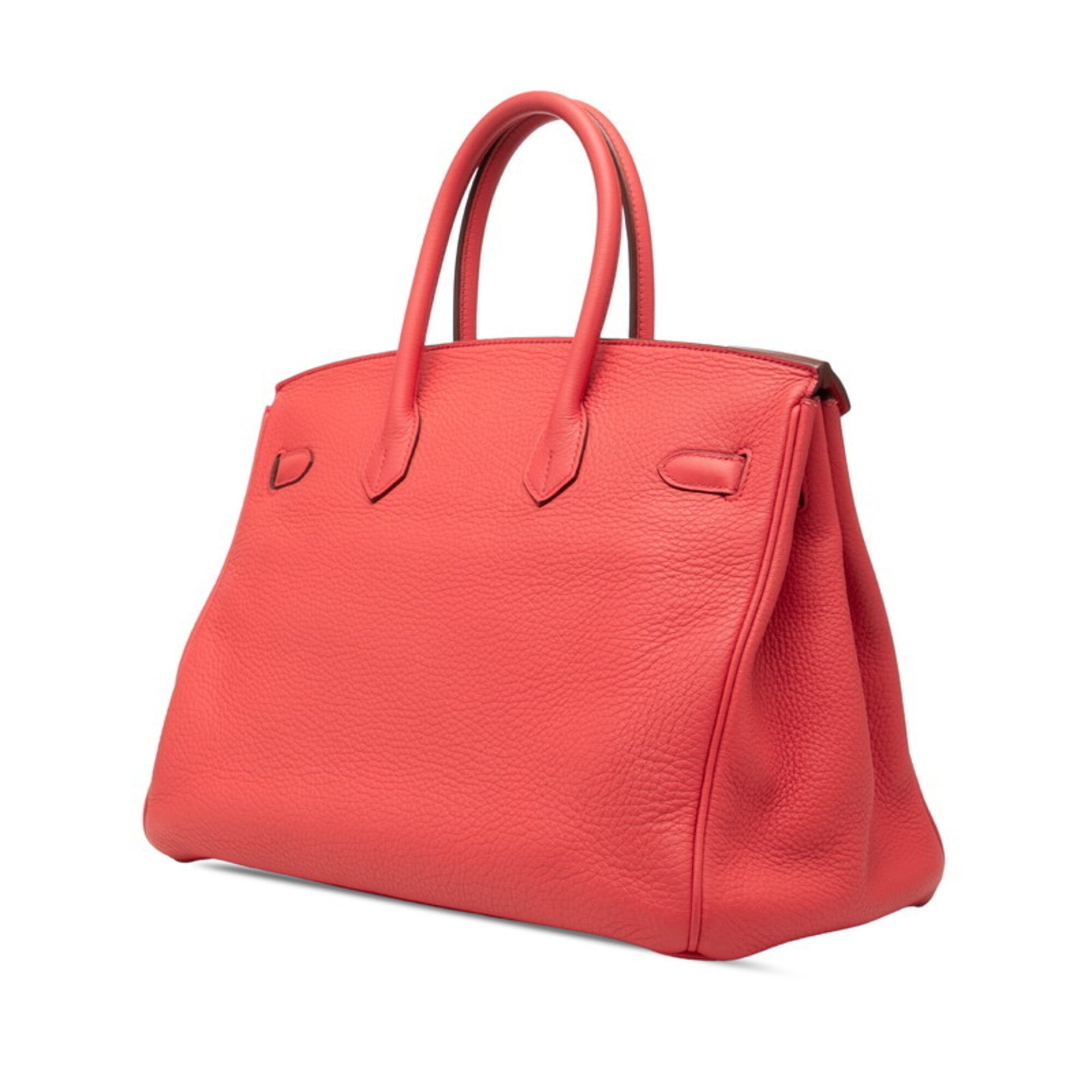 Hermes Silver Taurillon Clemence Leather Handbag (Pre-Owned)