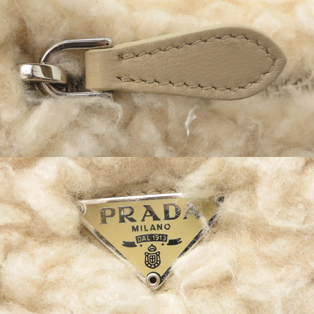 Prada White Silk Wool Handbag (Pre-Owned)