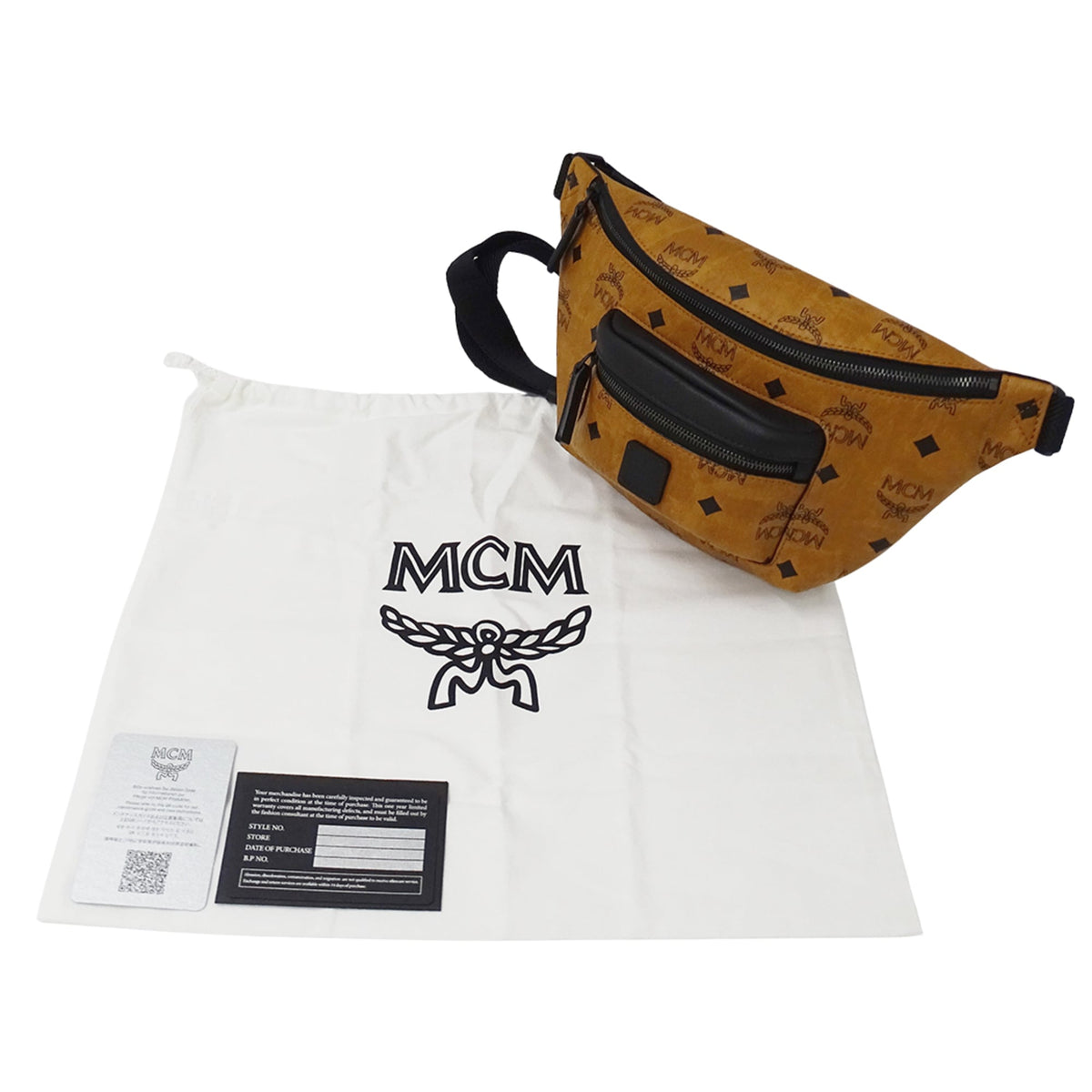Mcm Brown Camel Canvas Handbag Sling Bag (Pre-Owned)
