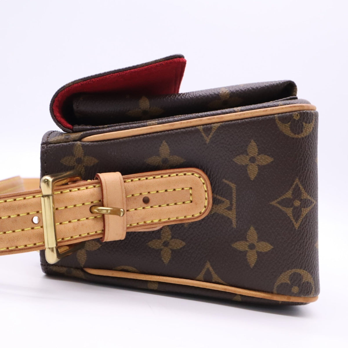 Louis Vuitton Beige Brown Monogram Coated Canvas Handbag (Pre-Owned)