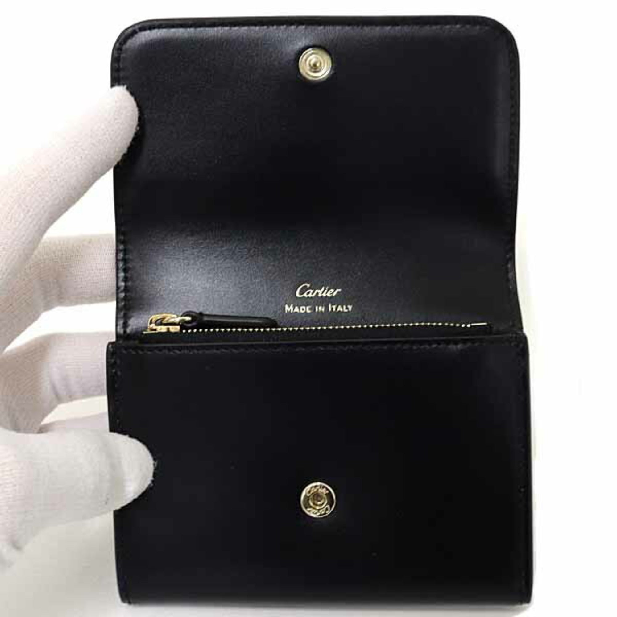 Cartier Black Leather Wallet (Bi-Fold) (Pre-Owned)