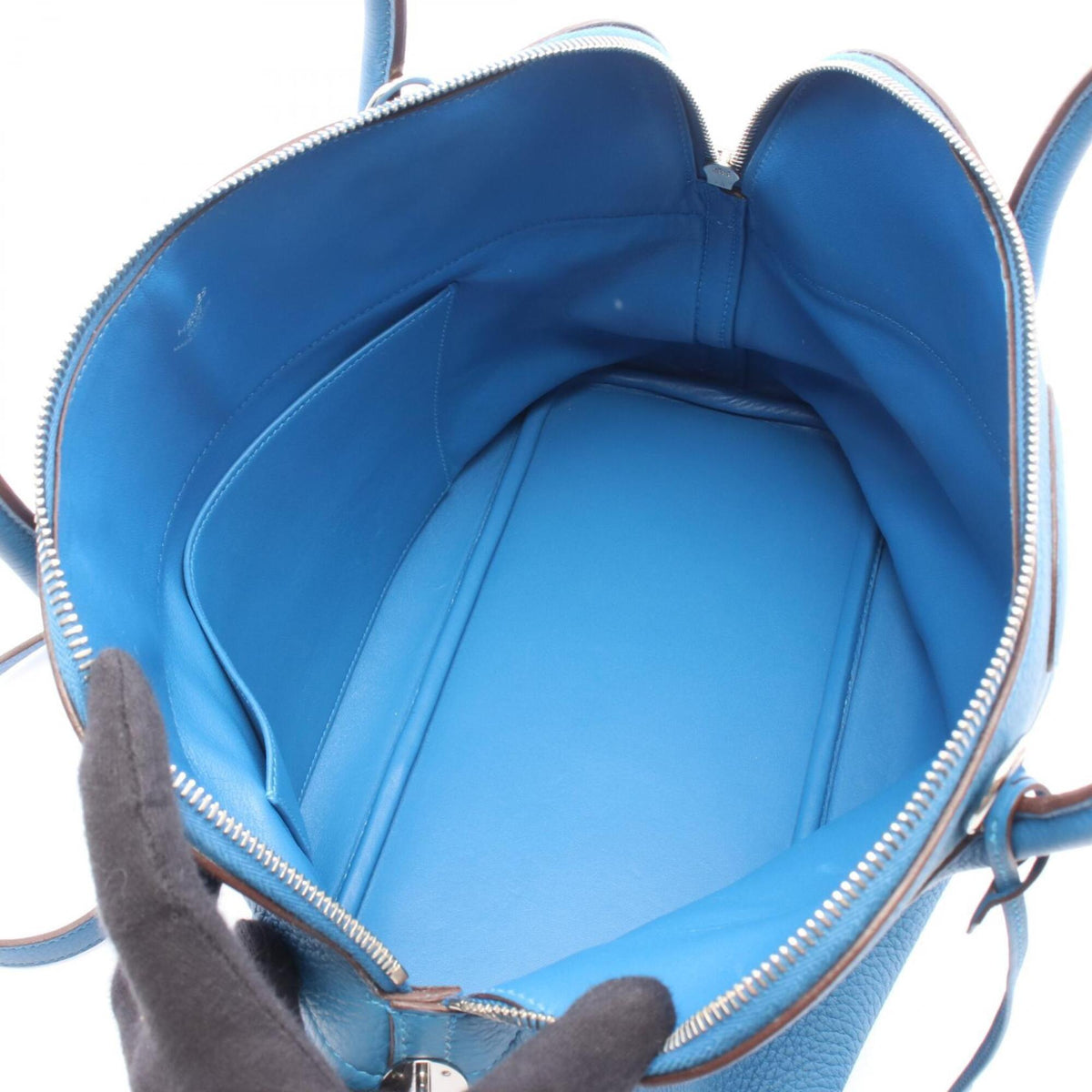 Hermes Blue Taurillon Clemence Leather Leather Handbag (Pre-Owned)
