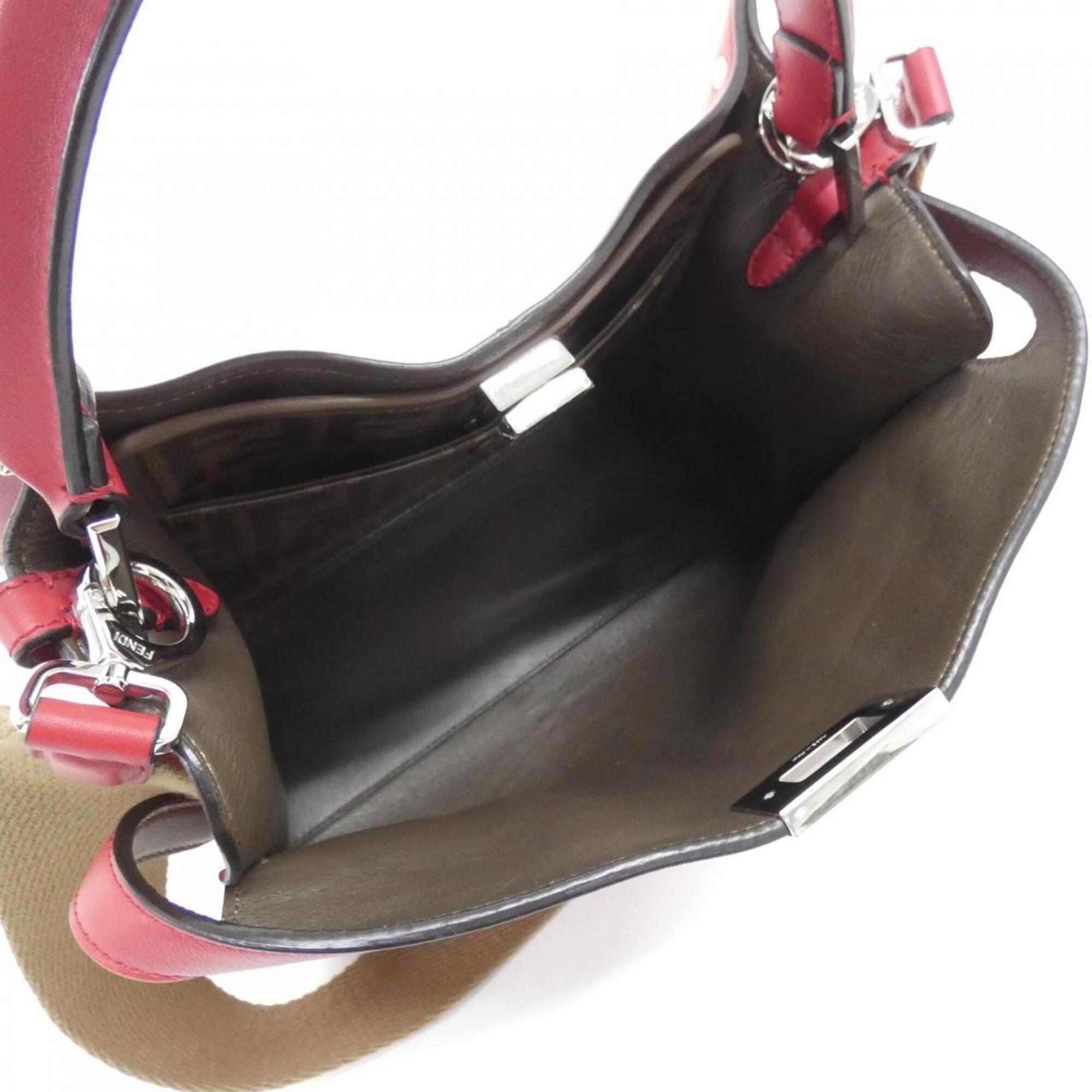 Fendi Red Color Leather Handbag (Pre-Owned)