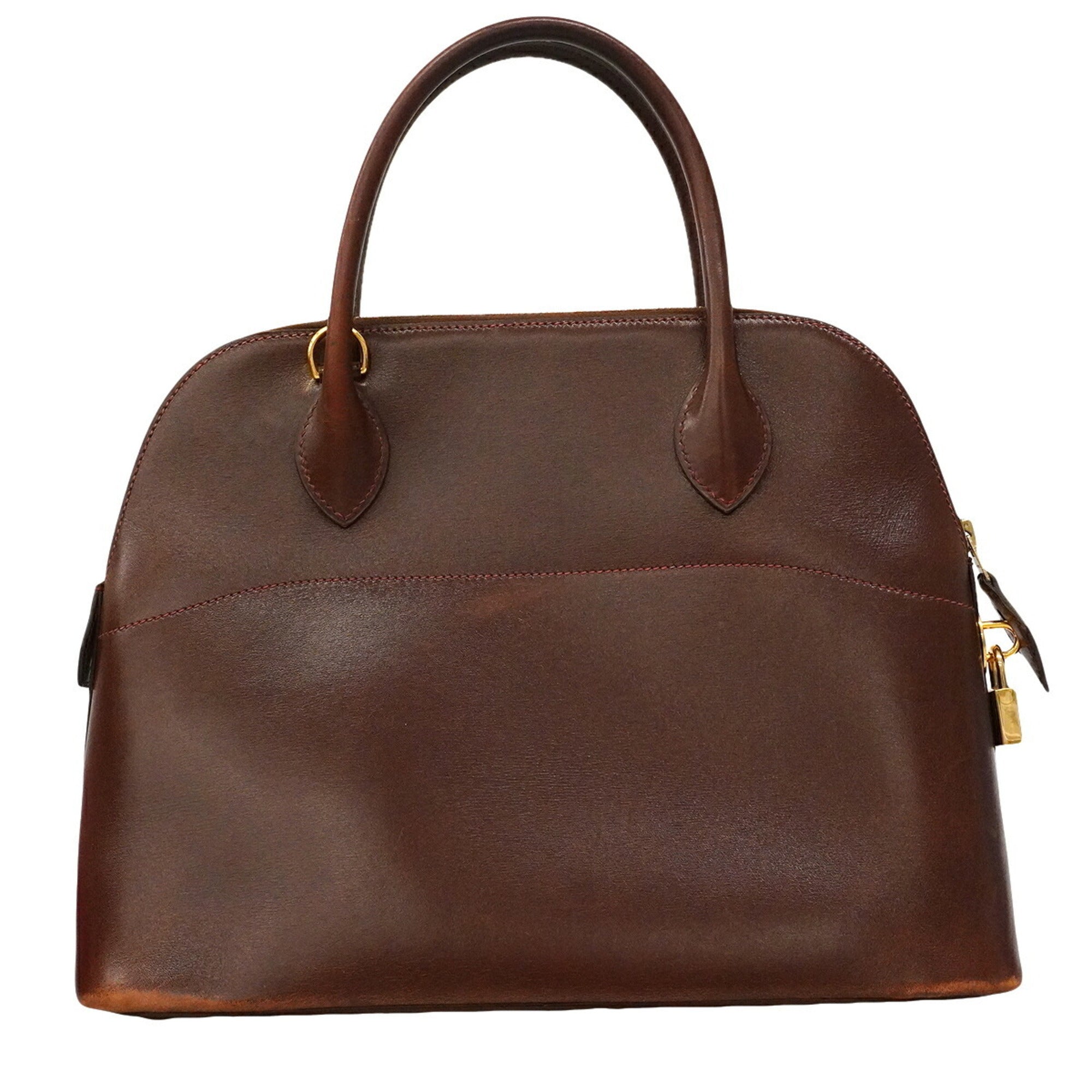Hermes Brown Box Calf Leather Handbag (Pre-Owned)