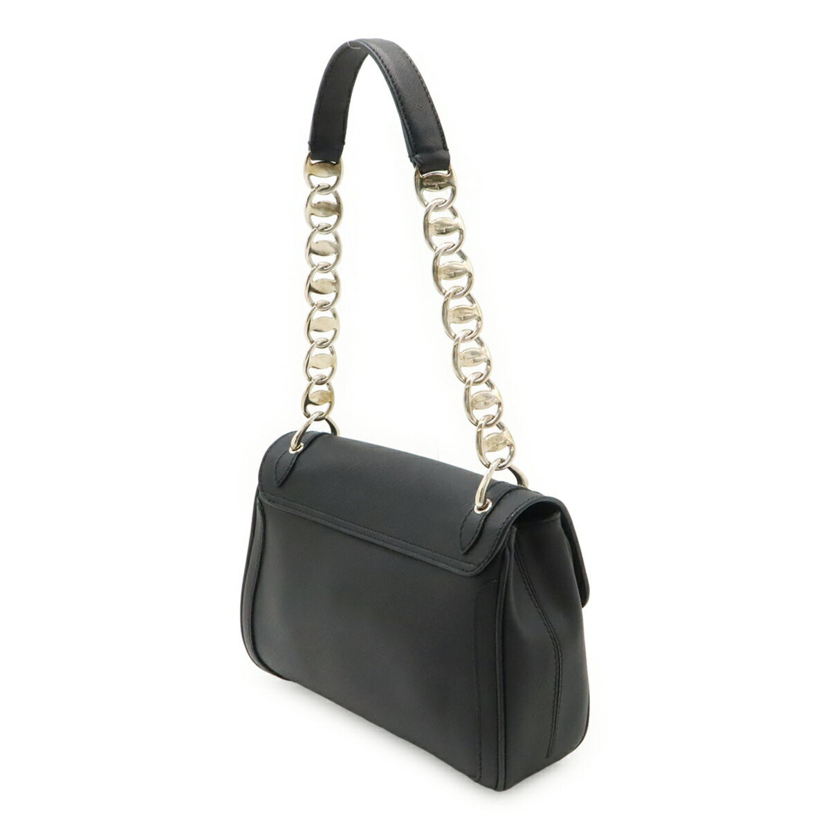 Salvatore Ferragamo Gancini Black Leather Handbag (Pre-Owned)