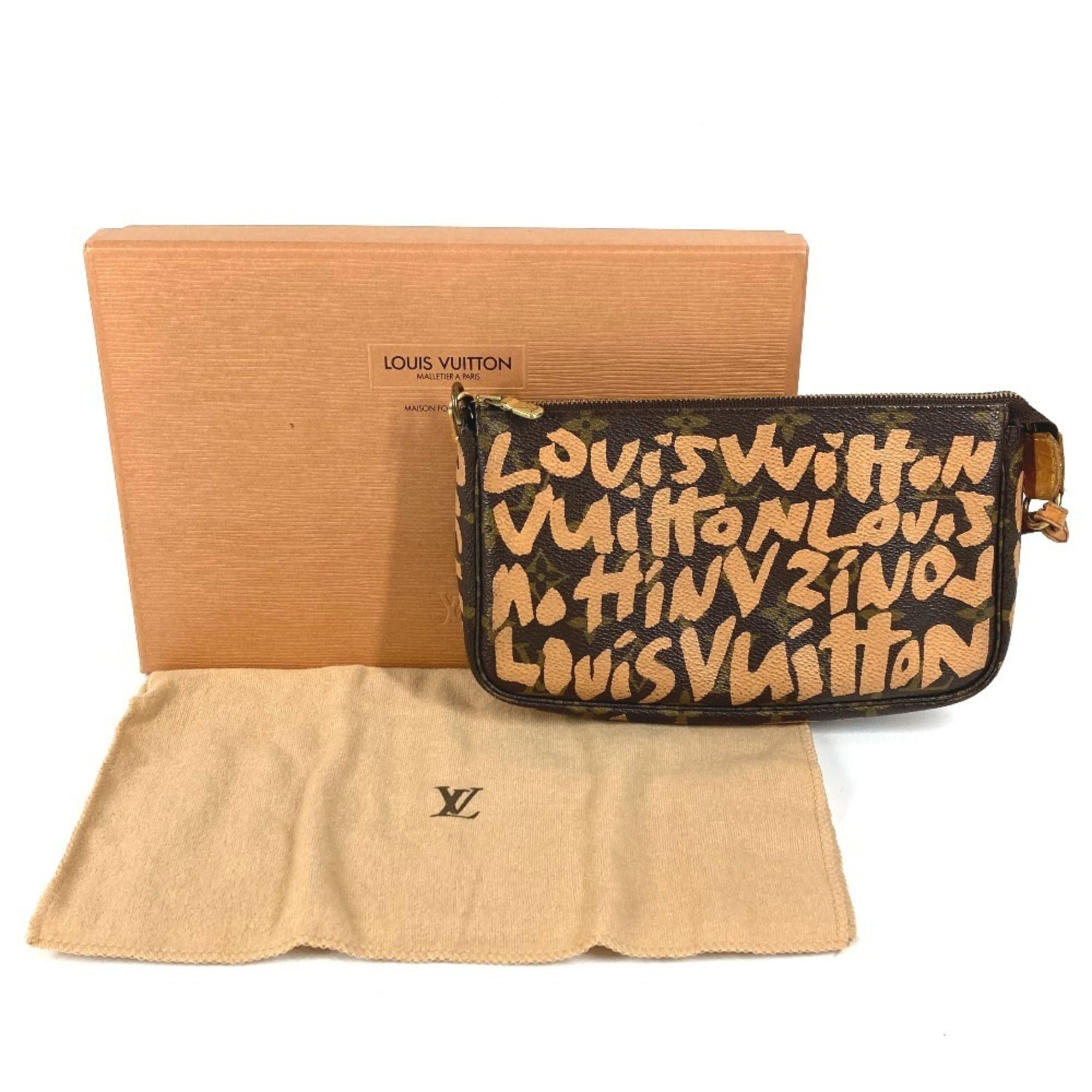 Louis Vuitton Monogram Graffiti Brown Orange Monogram Graffiti Handbag Pochette Shoulder Bag (Pre-Owned)