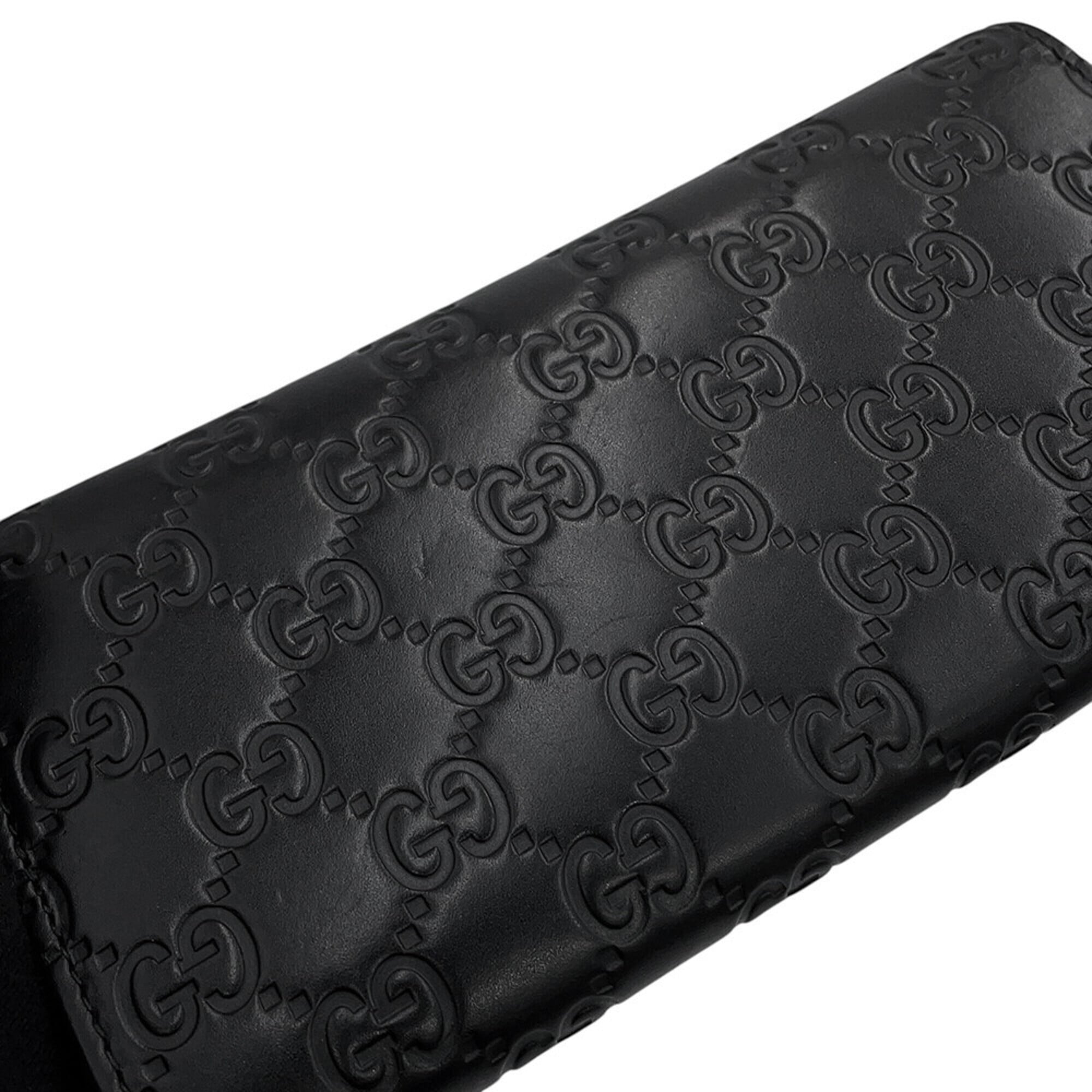 Gucci Black Gg Leather Chain/Shoulder Wallet (Pre-Owned)