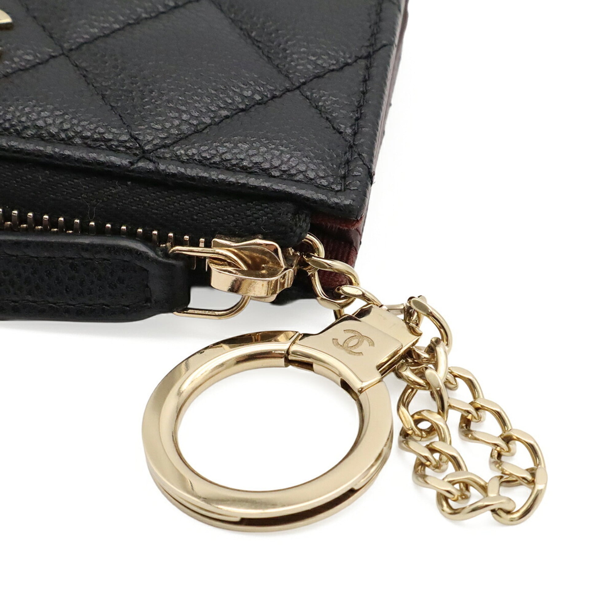 Chanel Black Grained Calfskin Coin Purse/Coin Case (Pre-Owned)