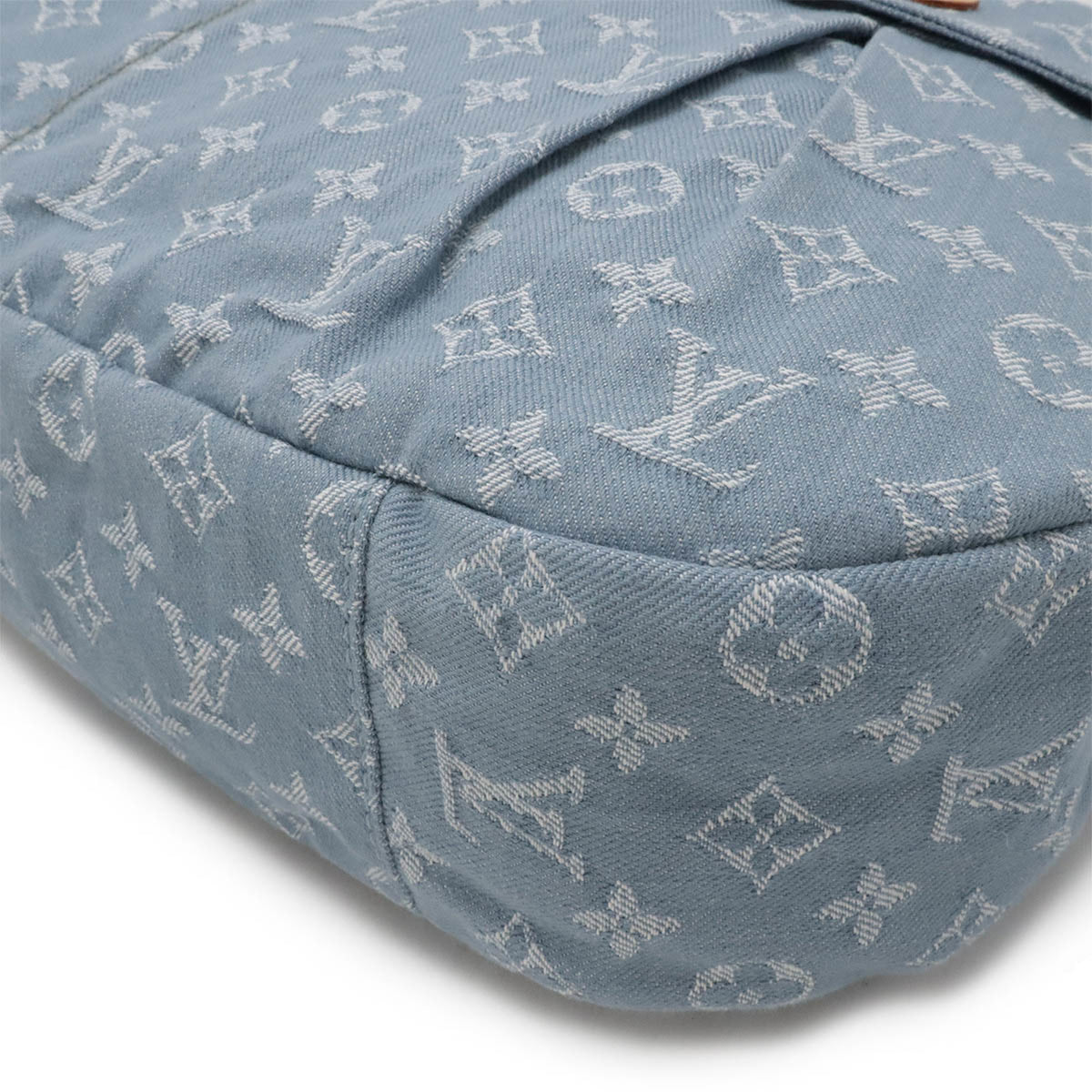 Louis Vuitton Blue Yellow Monogram Denim Shoulder Bag (Pre-Owned)