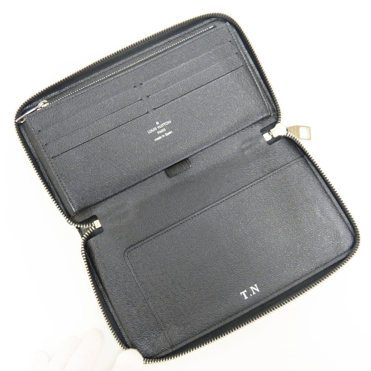 Louis Vuitton Black Gray Damier Graphite Leather Long Wallet (Bi-Fold) (Pre-Owned)