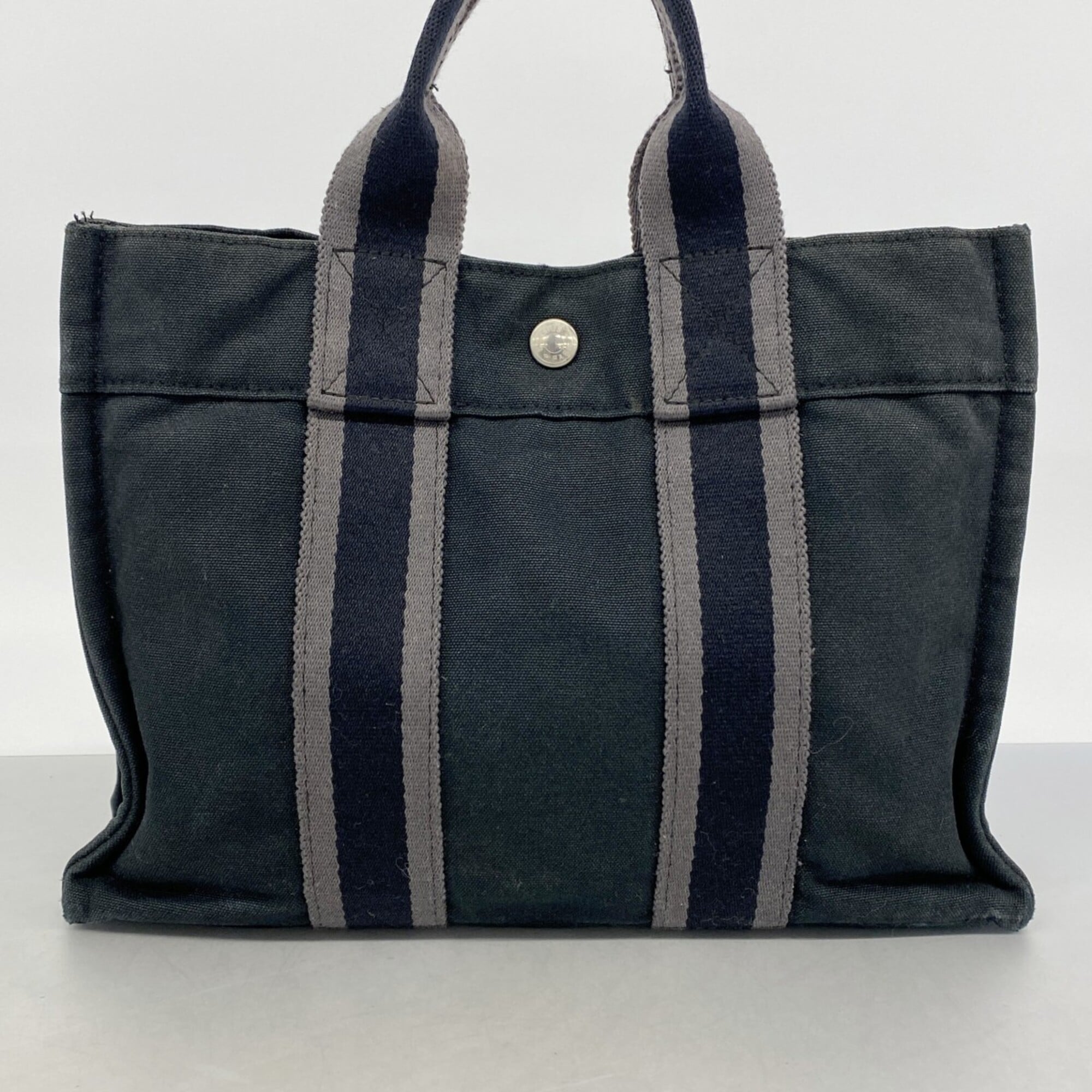 Hermes Black Canvas Handbag (Pre-Owned)