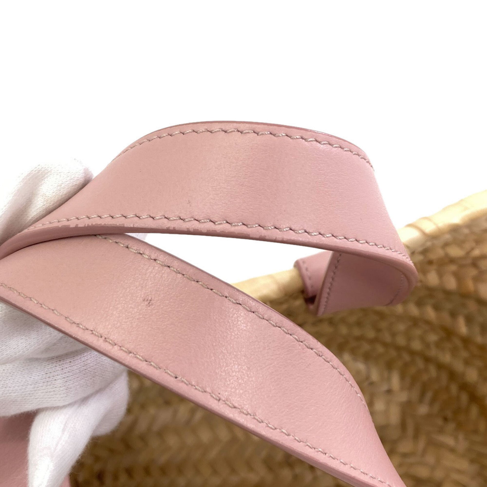 Celine Beige Pink Raffia Handbag (Pre-Owned)