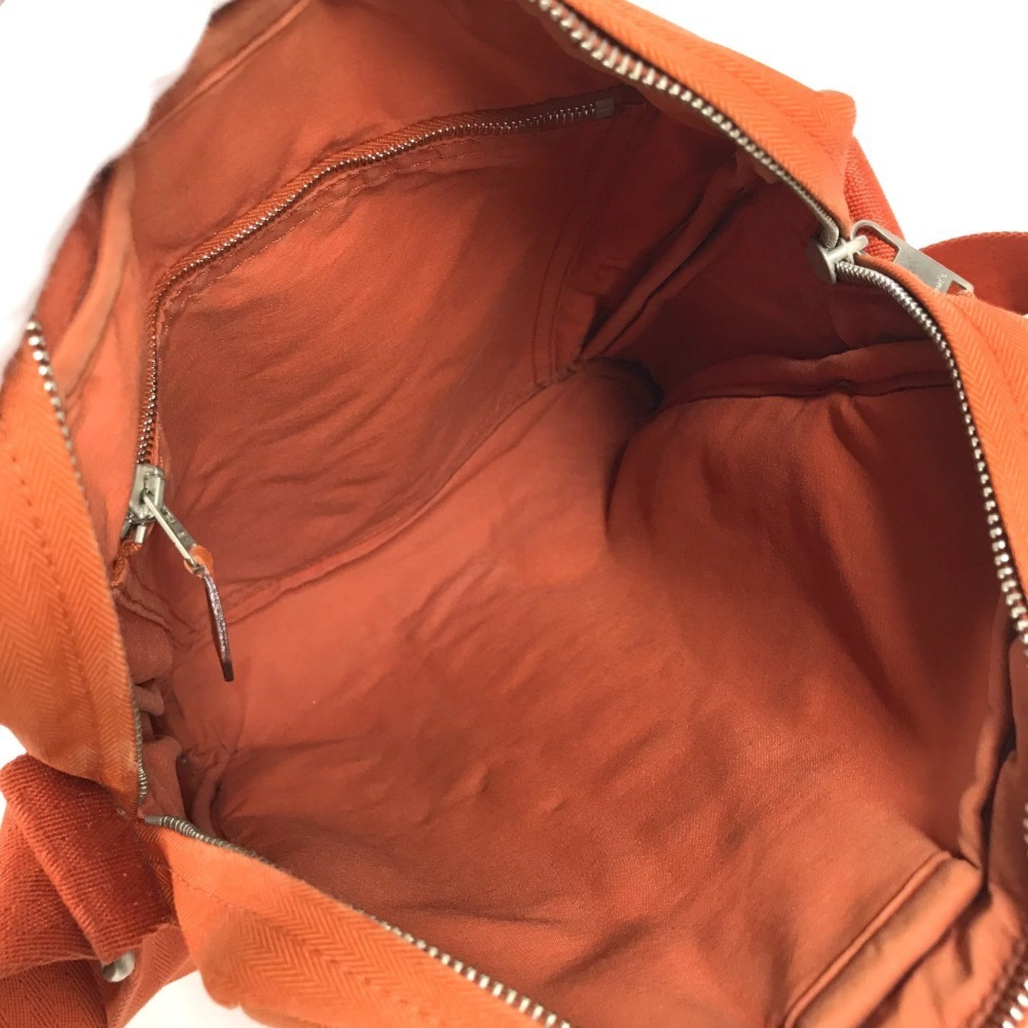 Hermes Orange Canvas Pochette Shoulder Bag (Pre-Owned)