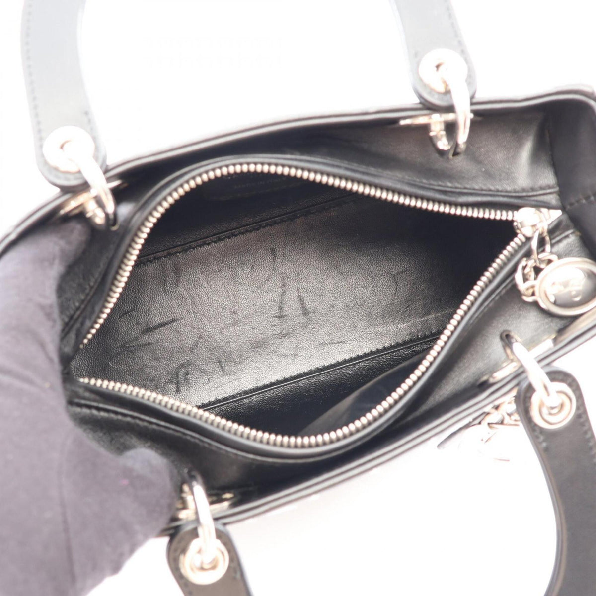 Christian Dior Black Blue White Leather Handbag (Pre-Owned)