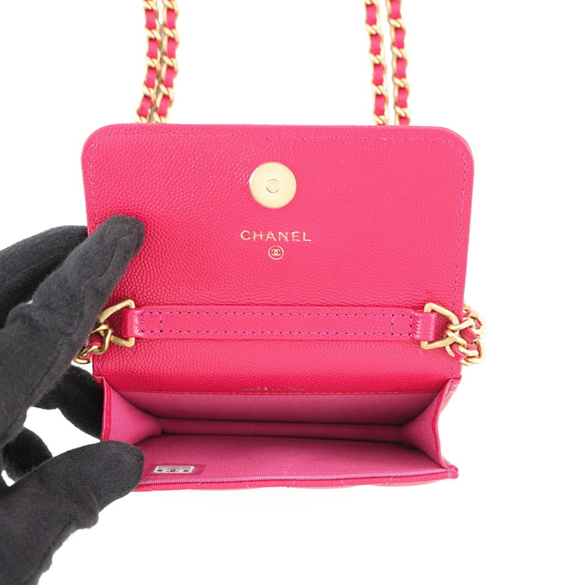Chanel Pink Grained Calfskin Handbag Shoulder Bag (Pre-Owned)