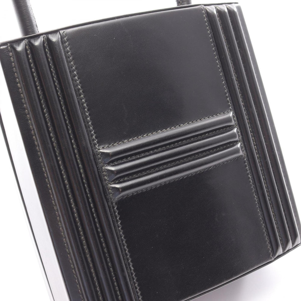 Hermes Black Box Calf Leather Leather Handbag (Pre-Owned)