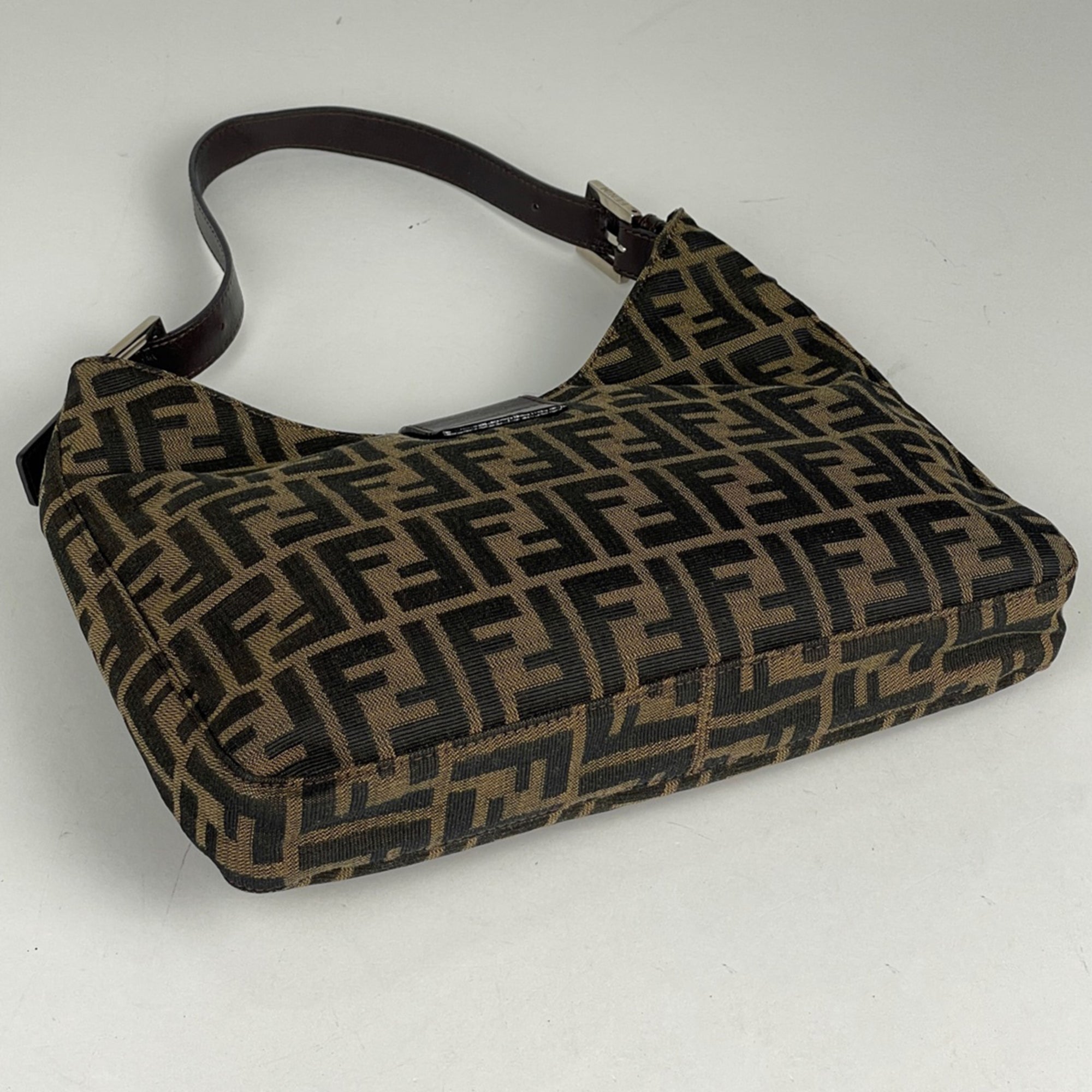 Fendi Brown Zucca Shoulder Bag (Pre-Owned)