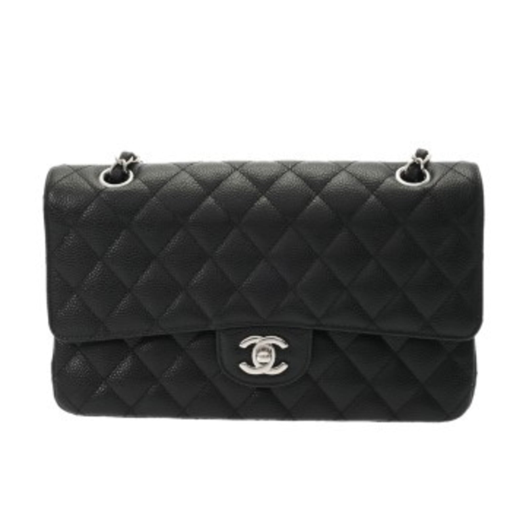 Chanel Black Grained Calfskin Shoulder Bag (Pre-Owned)