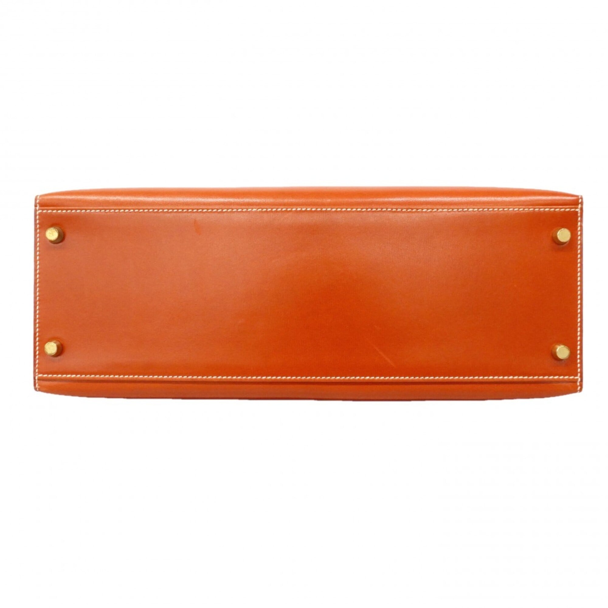Hermes Brique Box Calf Leather Handbag (Pre-Owned)