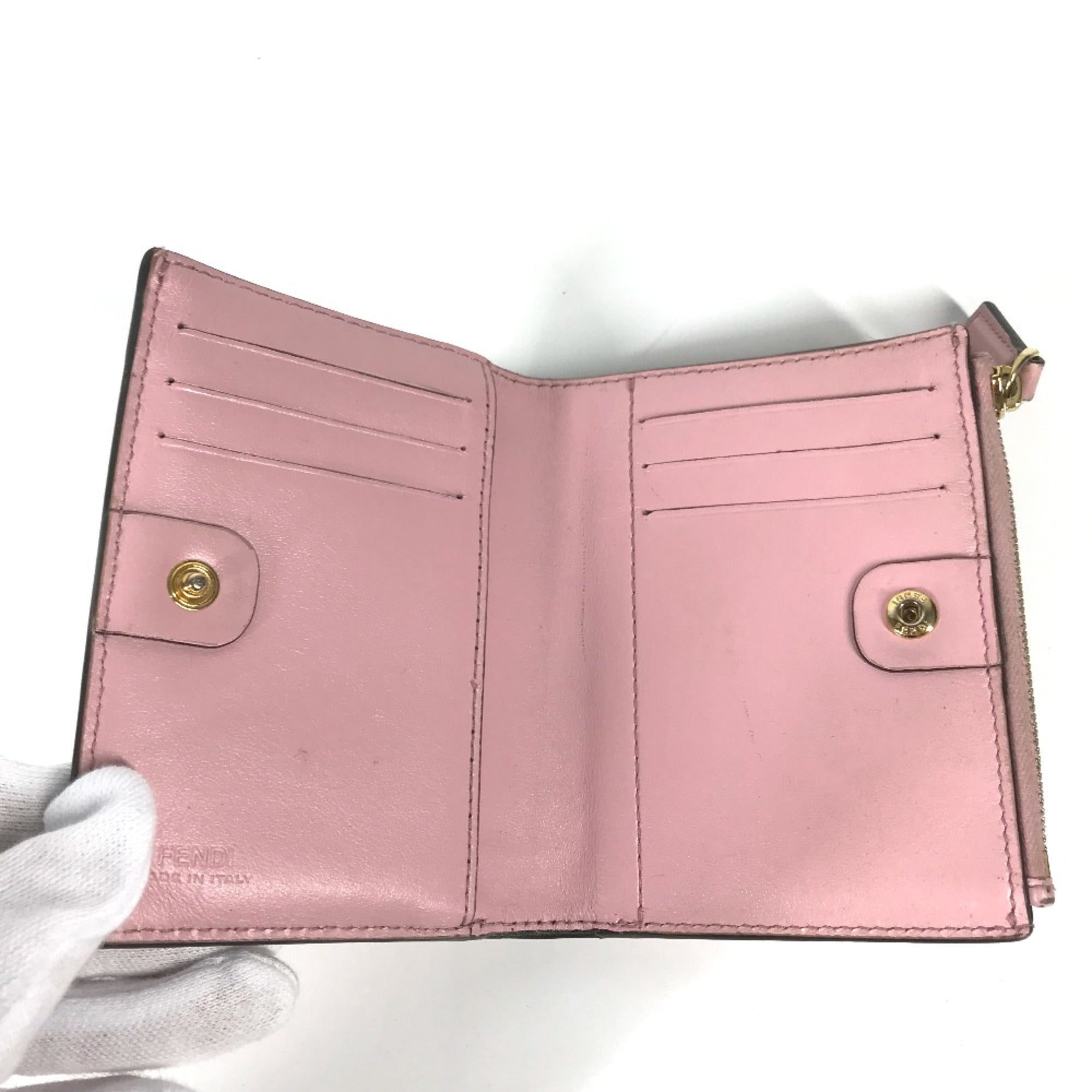 Fendi Pink Leather Wallet (Bi-Fold) (Pre-Owned)