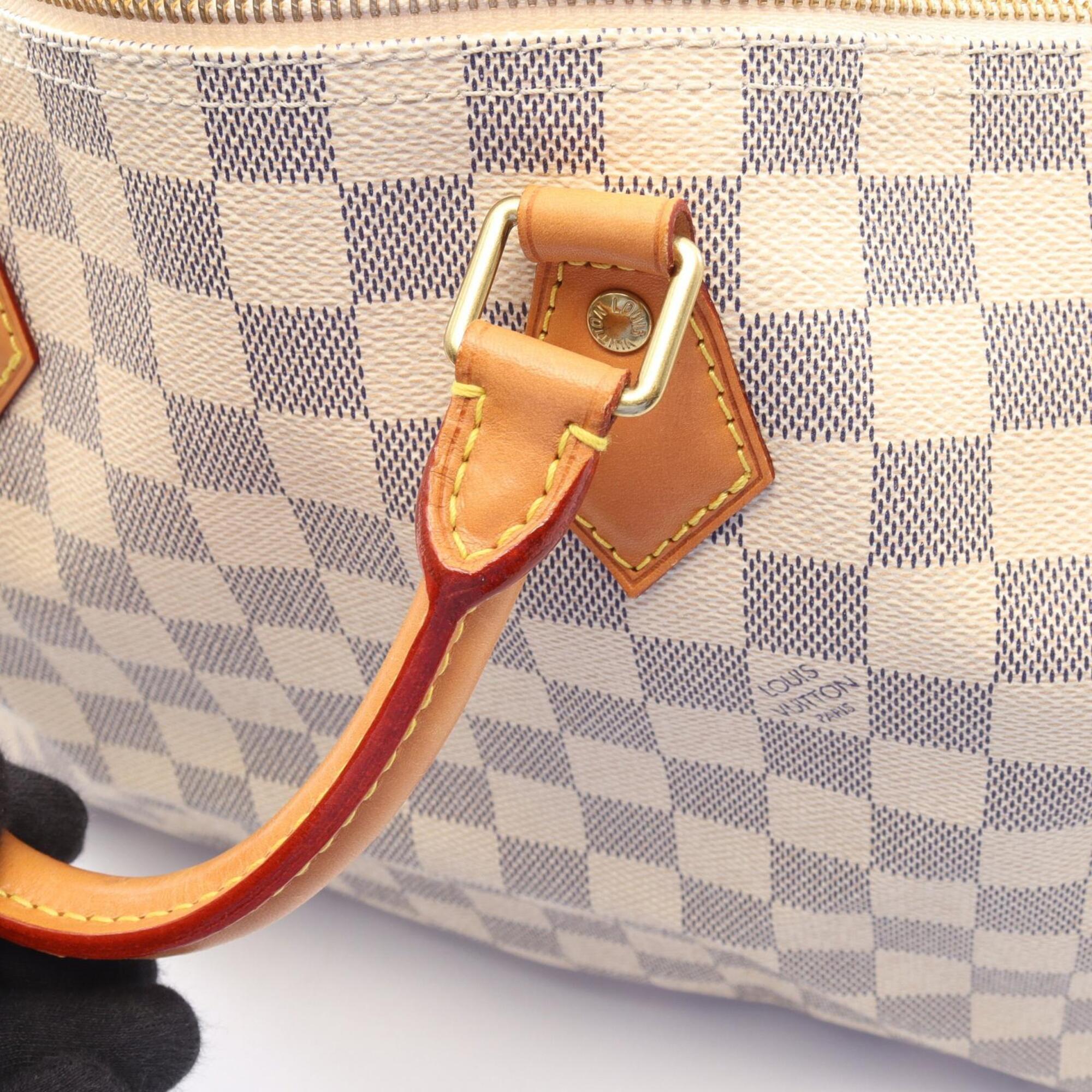 Louis Vuitton White Damier Azur Coated Canvas Leather Handbag (Pre-Owned)